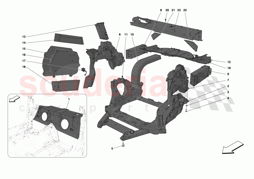 STRUCTURES AND ELEMENTS, REAR OF VEHICLE of Ferrari Ferrari 12Cilindri Spider