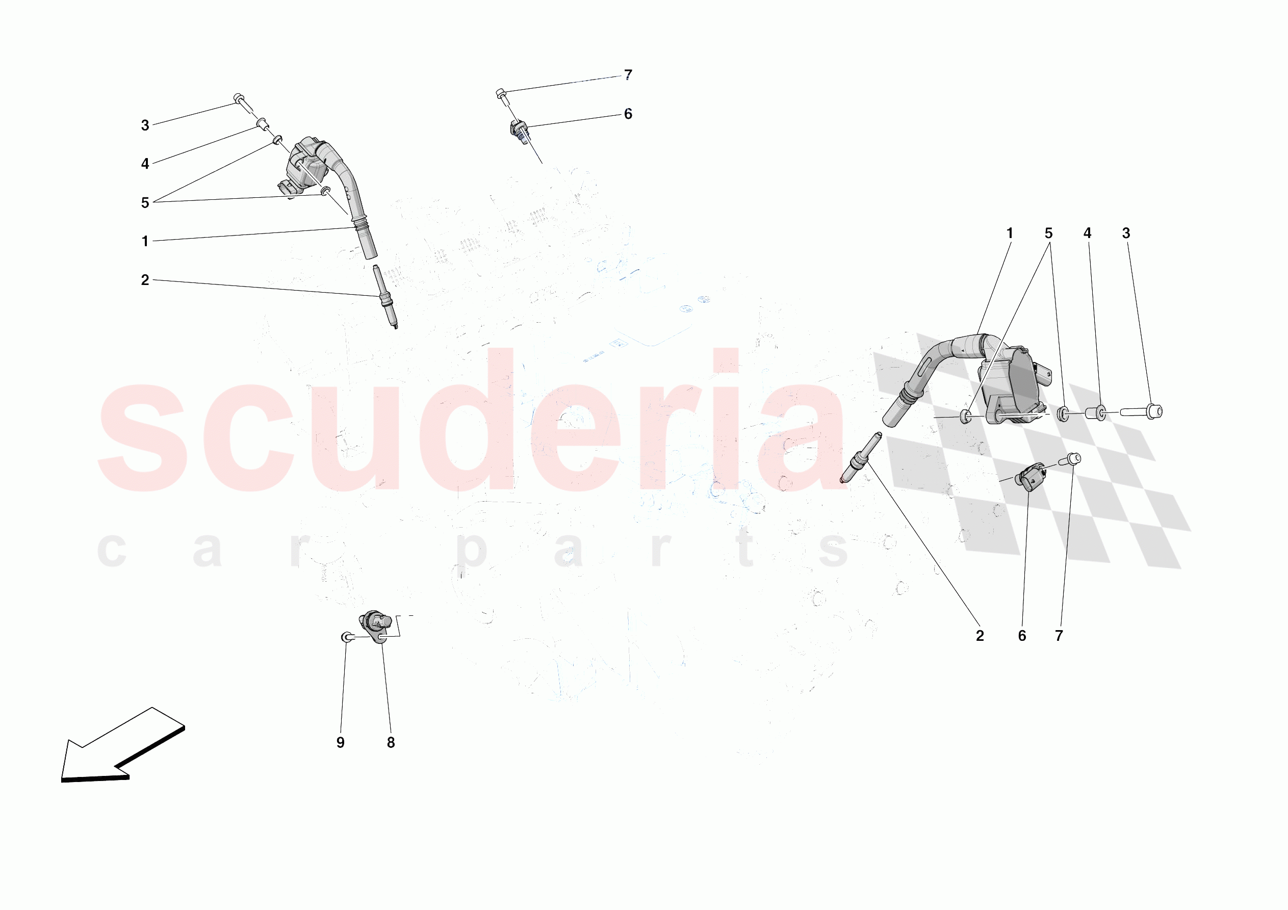 IGNITION COIL, SPARK PLUGS AND SENSORS of Ferrari Ferrari 296 GTB Europe