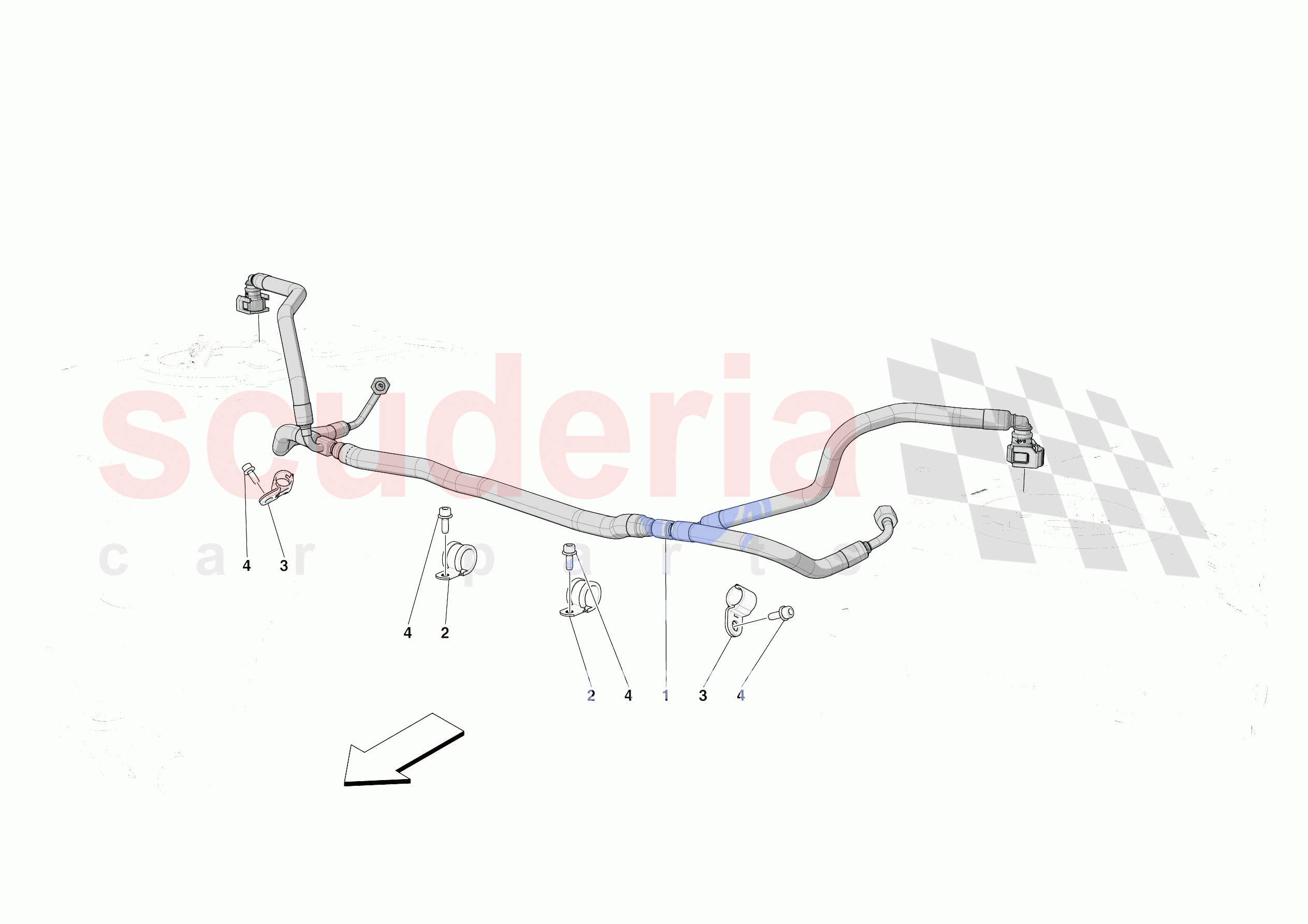 ENGINE FUEL DELIVERY PIPES of Ferrari Ferrari 296 GTB Europe