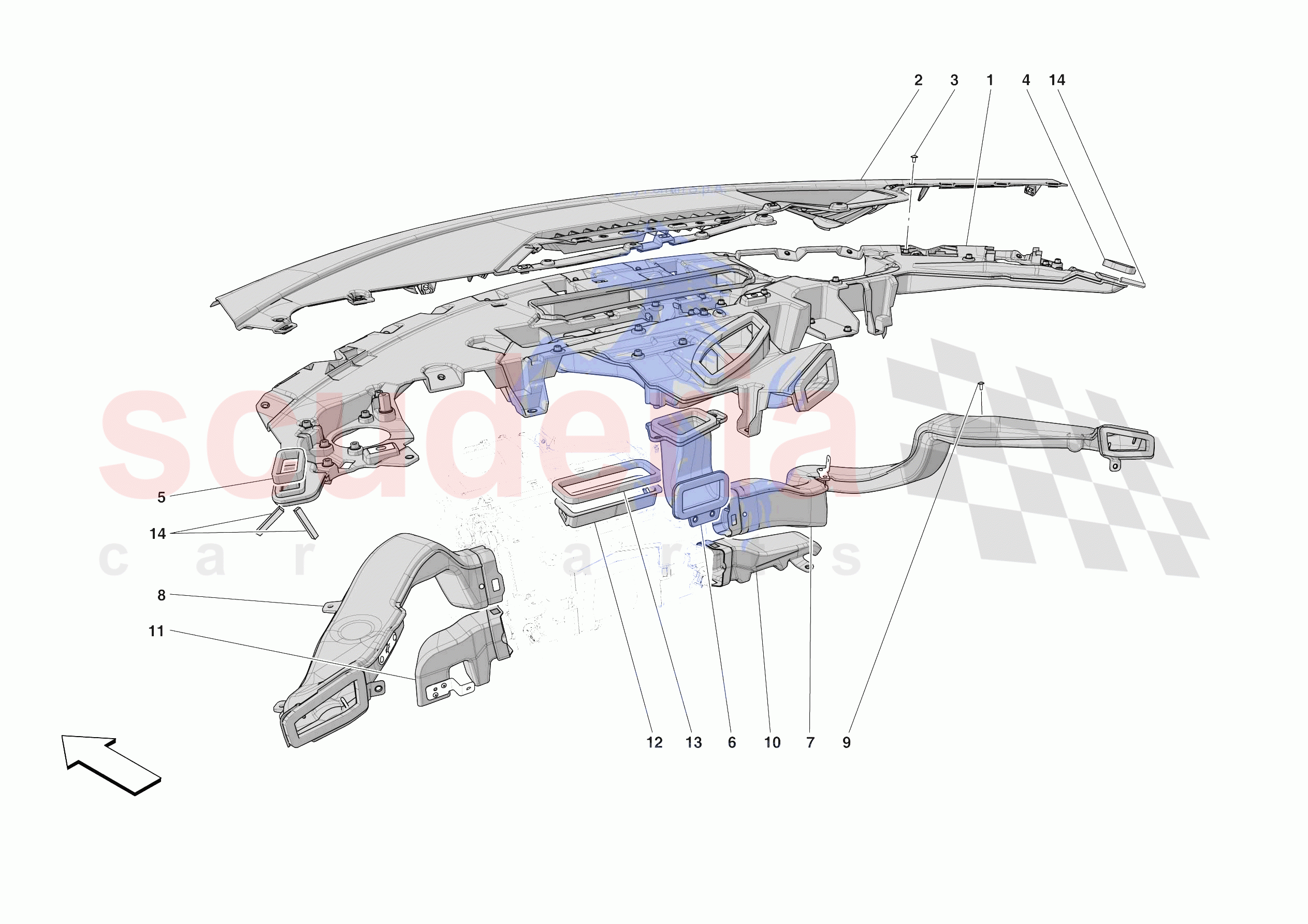 DASHBOARD - DUCTS -APPLICABLE FOR RHD- of Ferrari Ferrari 296 GTB Europe
