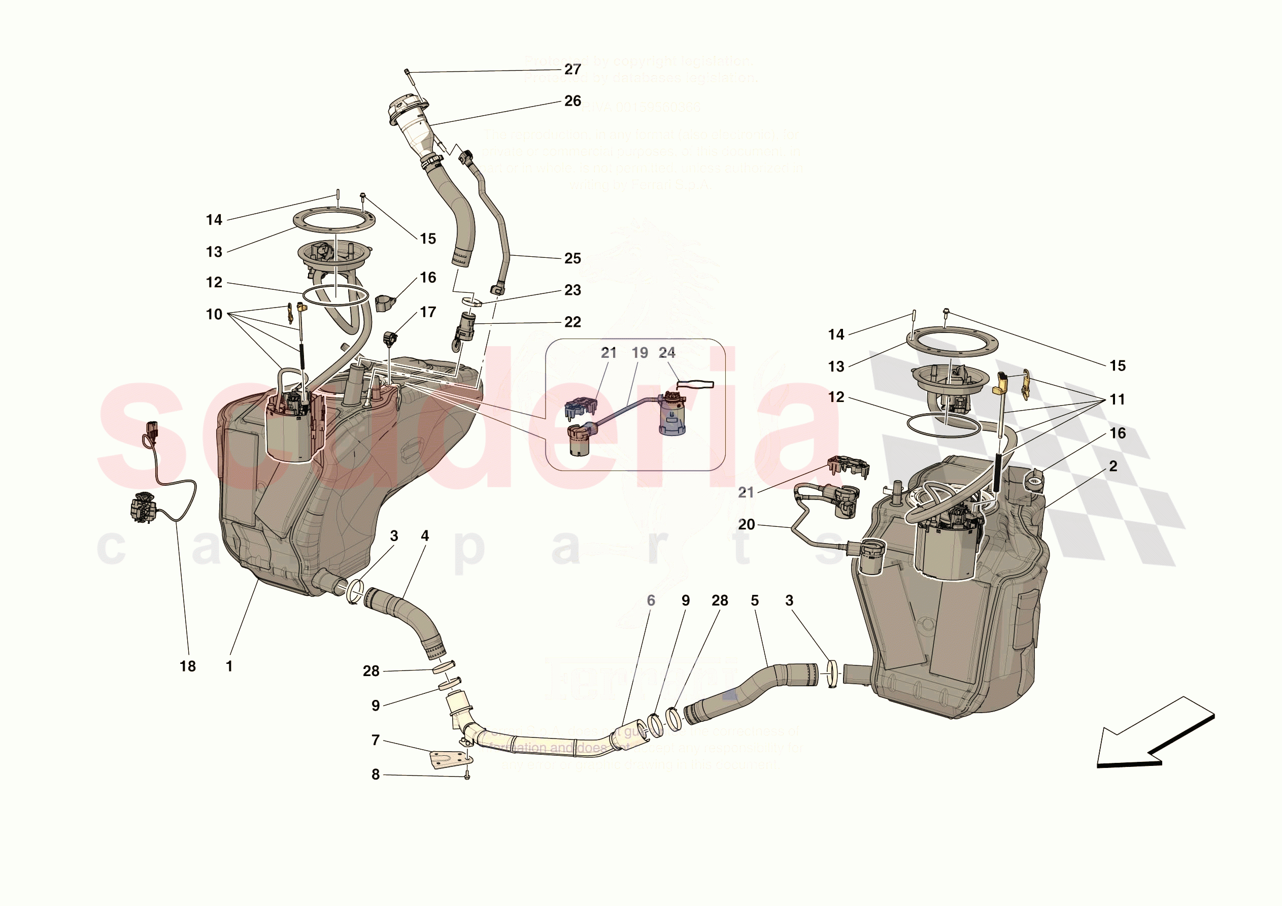 FUEL TANK of Ferrari Ferrari 296 GTB Europe RH