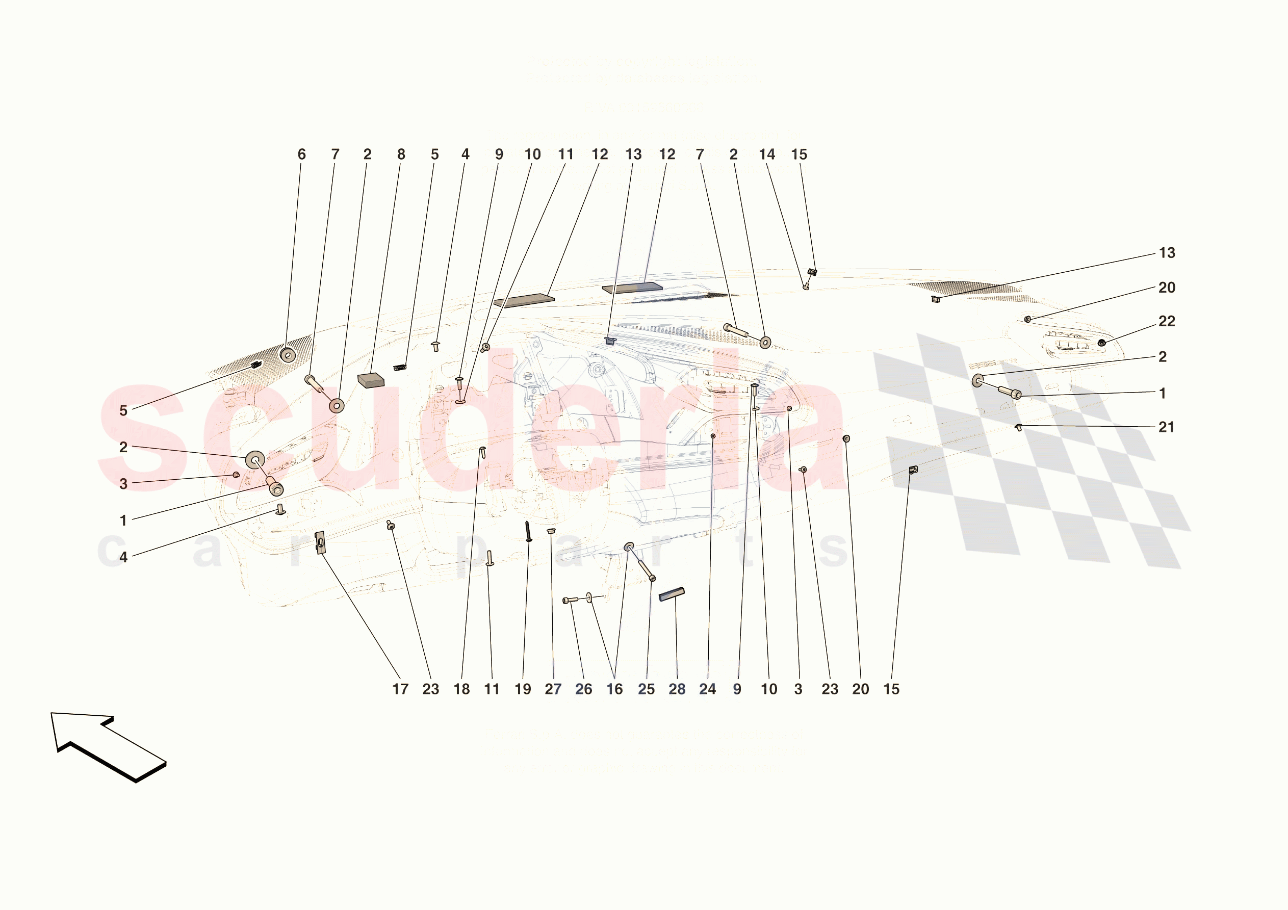 DASHBOARD - FASTENERS of Ferrari Ferrari 296 GTB Europe RH