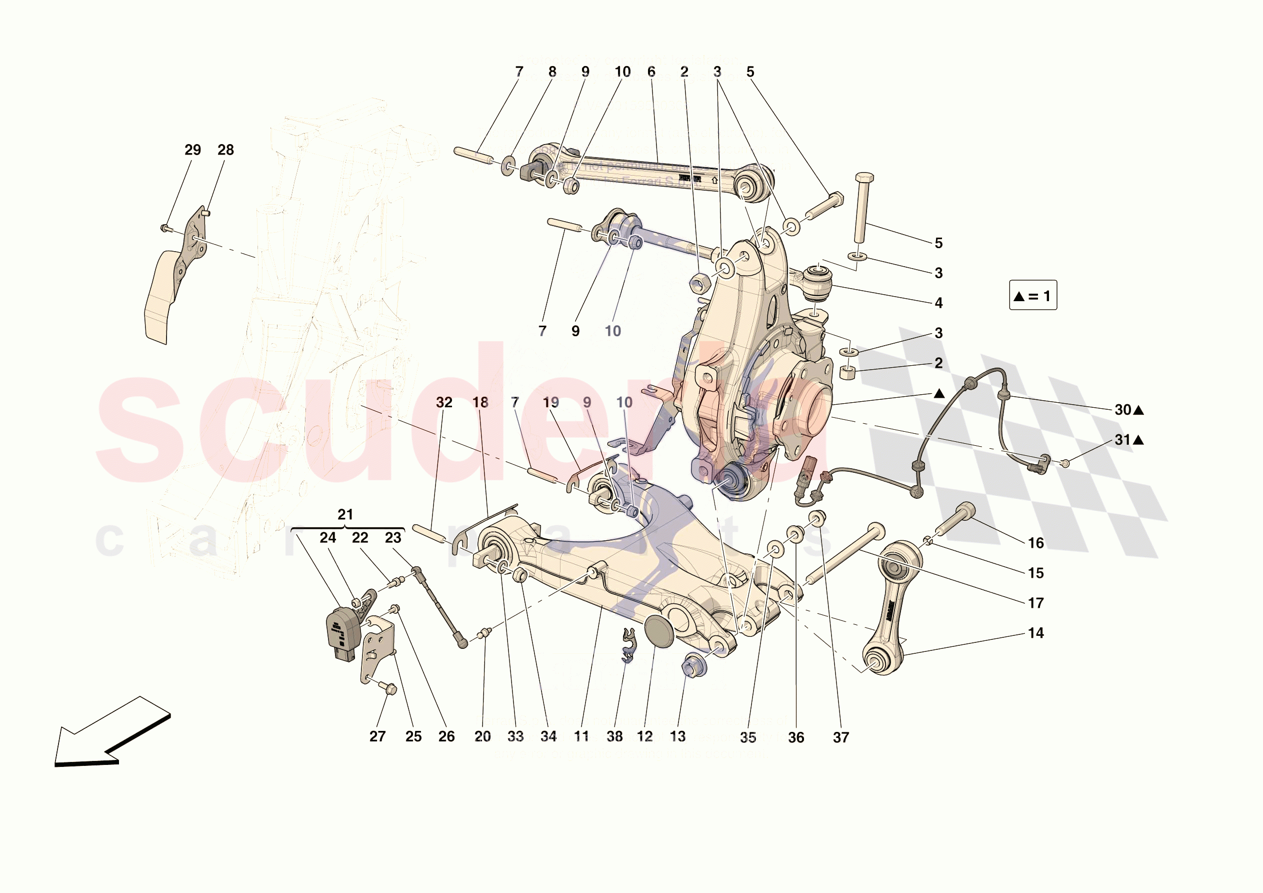 REAR SUSPENSION - ARMS of Ferrari Ferrari 296 GTB USA