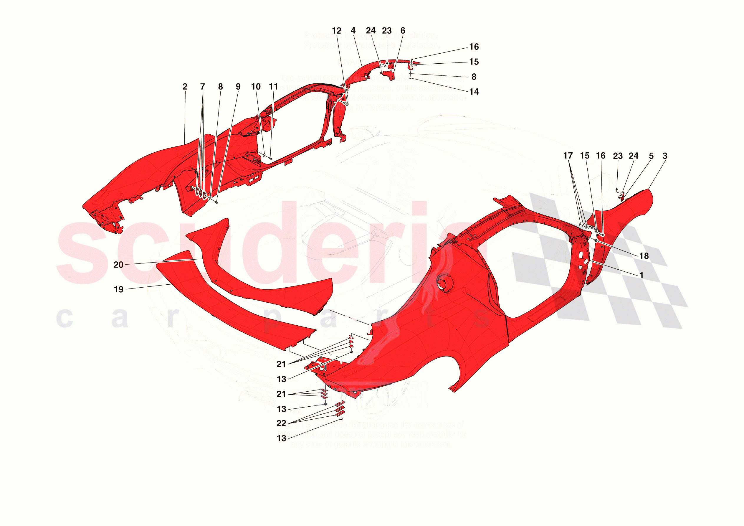 LATERAL OUTER BODYSHELL of Ferrari Ferrari 296 GTB USA