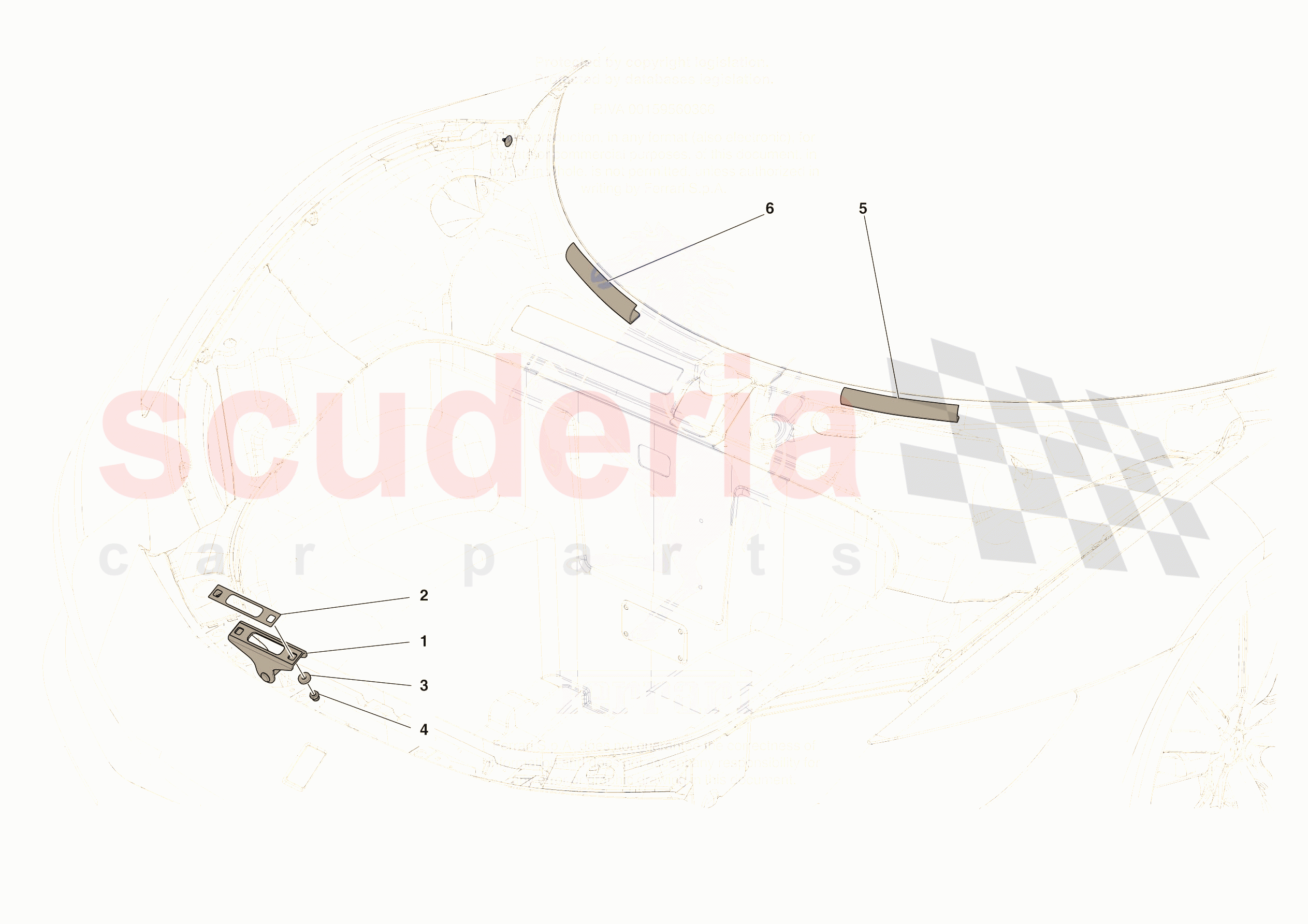 FRONT LID TRIM of Ferrari Ferrari 296 GTB USA