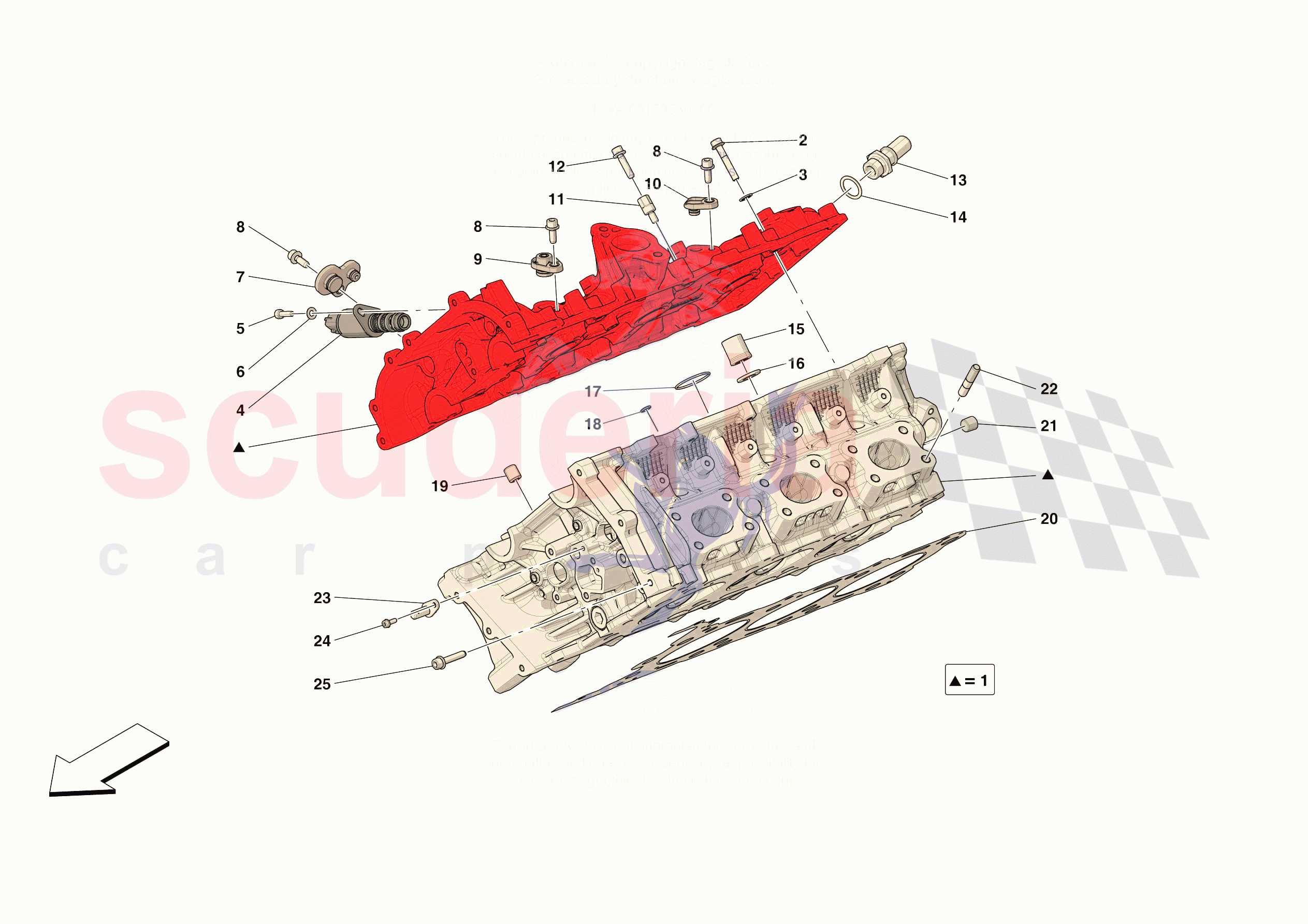 CYLINDER HEADS - RH HEAD of Ferrari Ferrari 296 GTS Europe
