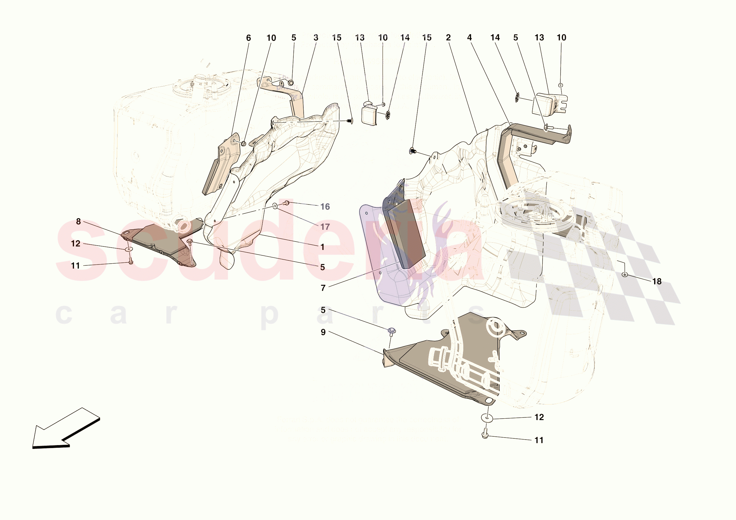 TANK MOUNTS of Ferrari Ferrari 296 GTS Europe RH