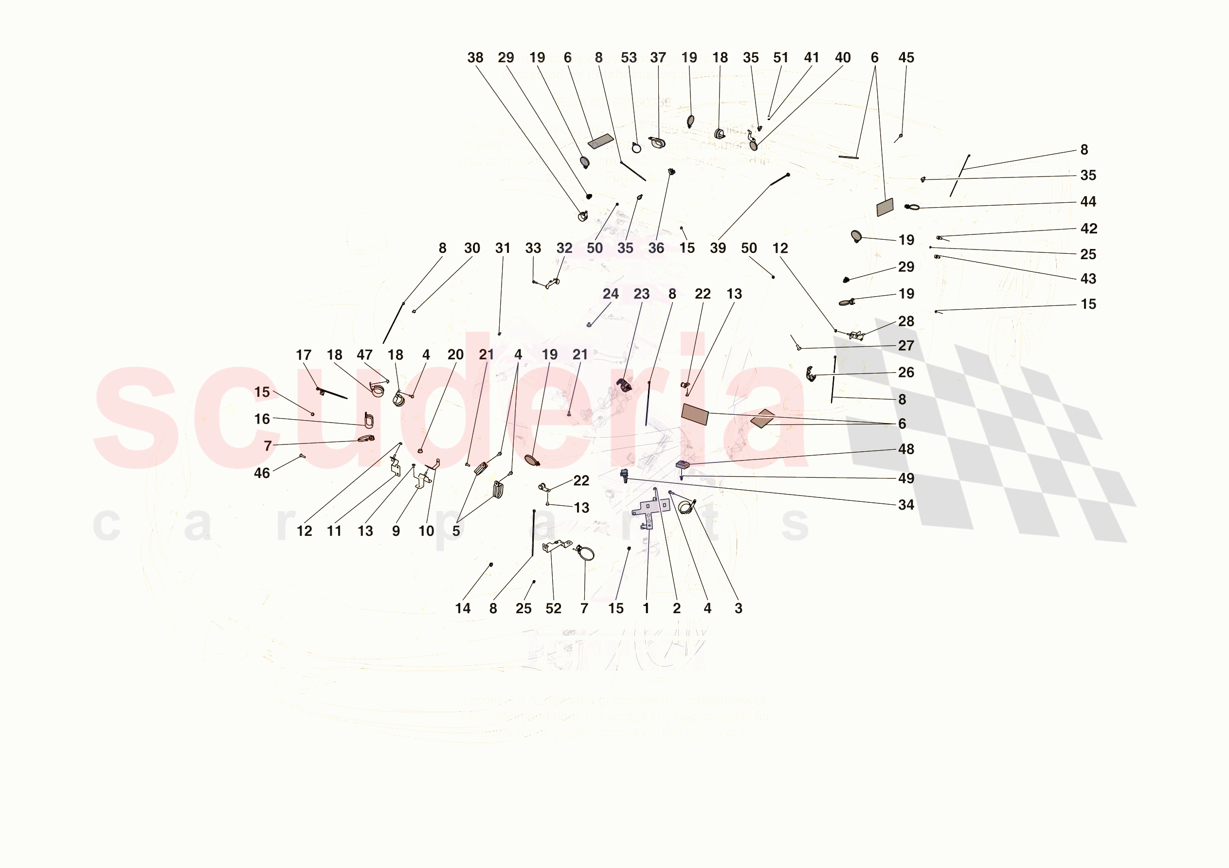 VARIOUS FASTENINGS FOR THE ELECTRICAL SYSTEM of Ferrari Ferrari 296 GTS USA