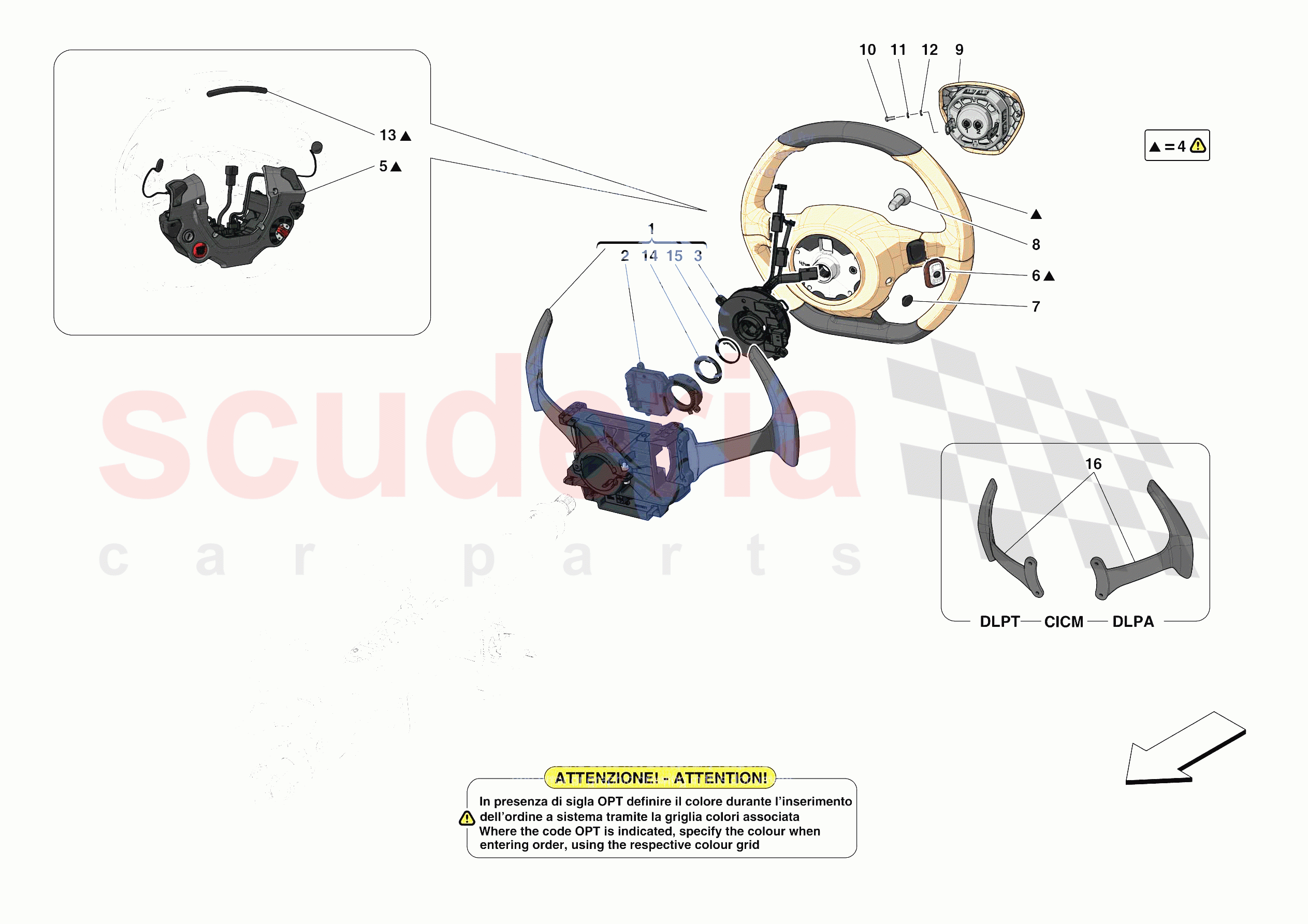 STEERING WHEEL AND STEERING SYSTEM - STEERING WHEEL AND AIRBAG of Ferrari Ferrari 488 Pista Europe