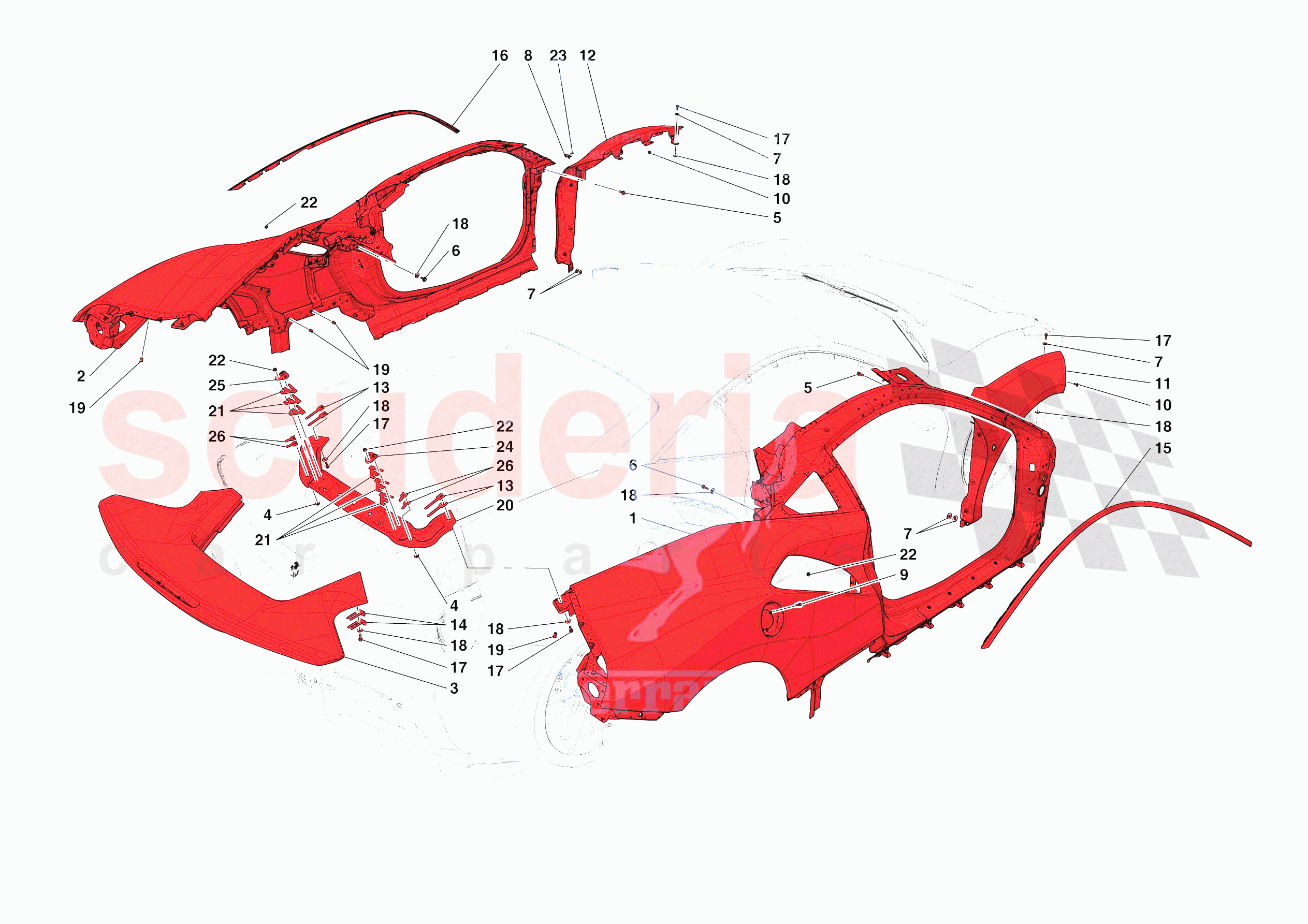 LATERAL OUTER BODYSHELL of Ferrari Ferrari 488 Pista Europe