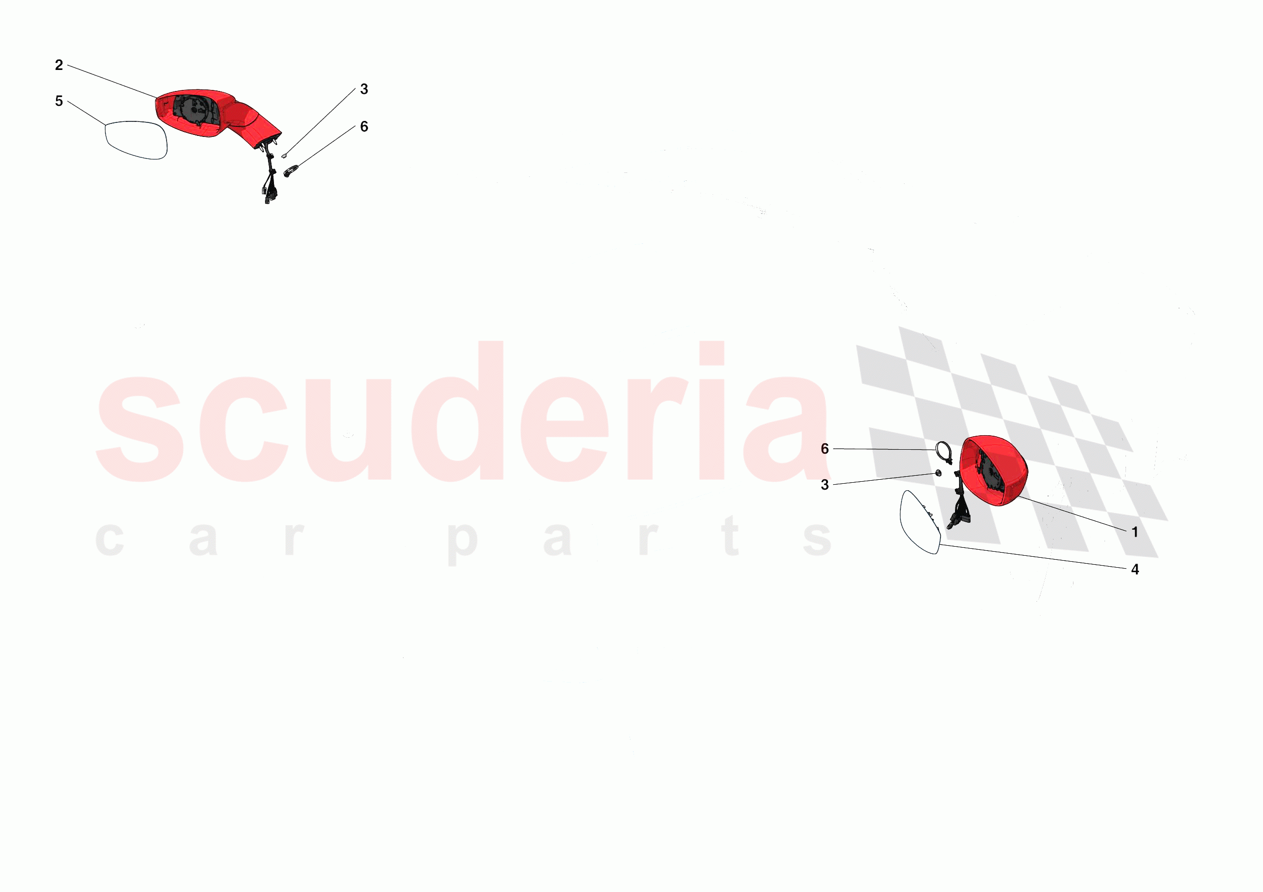 EXTERNAL REAR VIEW MIRRORS of Ferrari Ferrari 488 Pista Europe