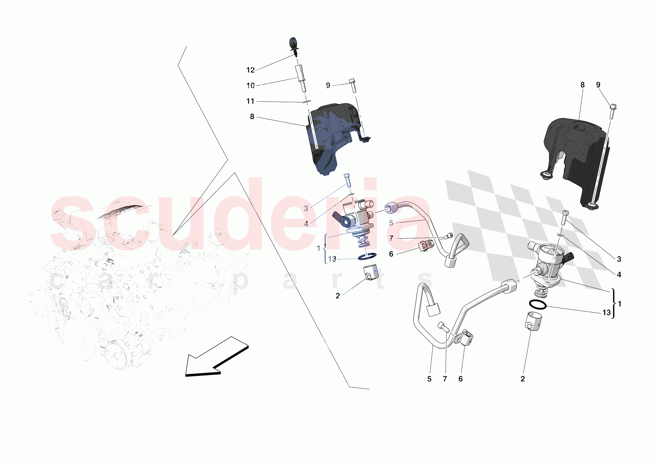 FUEL PUMPS of Ferrari Ferrari 488 Pista Europe RH