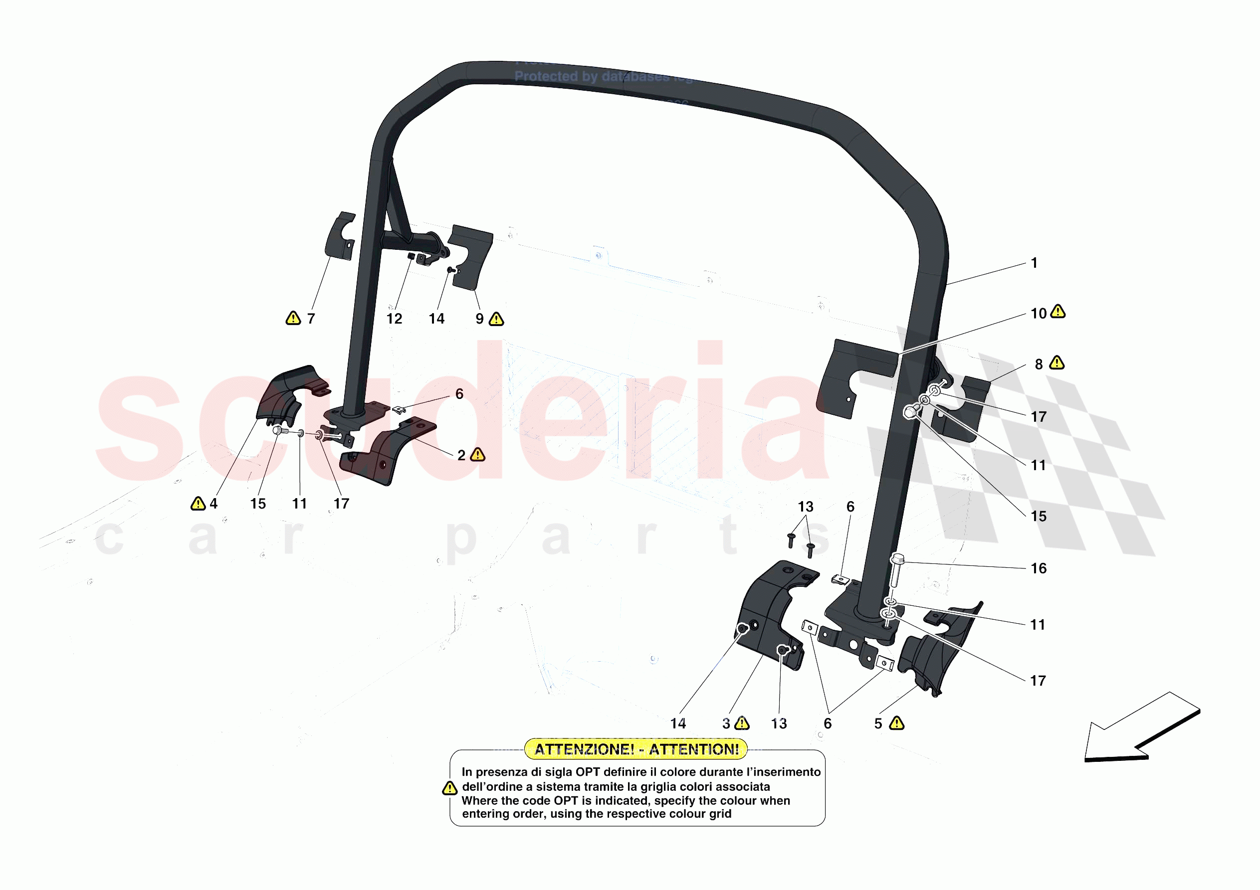 ROLLBAR of Ferrari Ferrari 488 Pista Europe RH