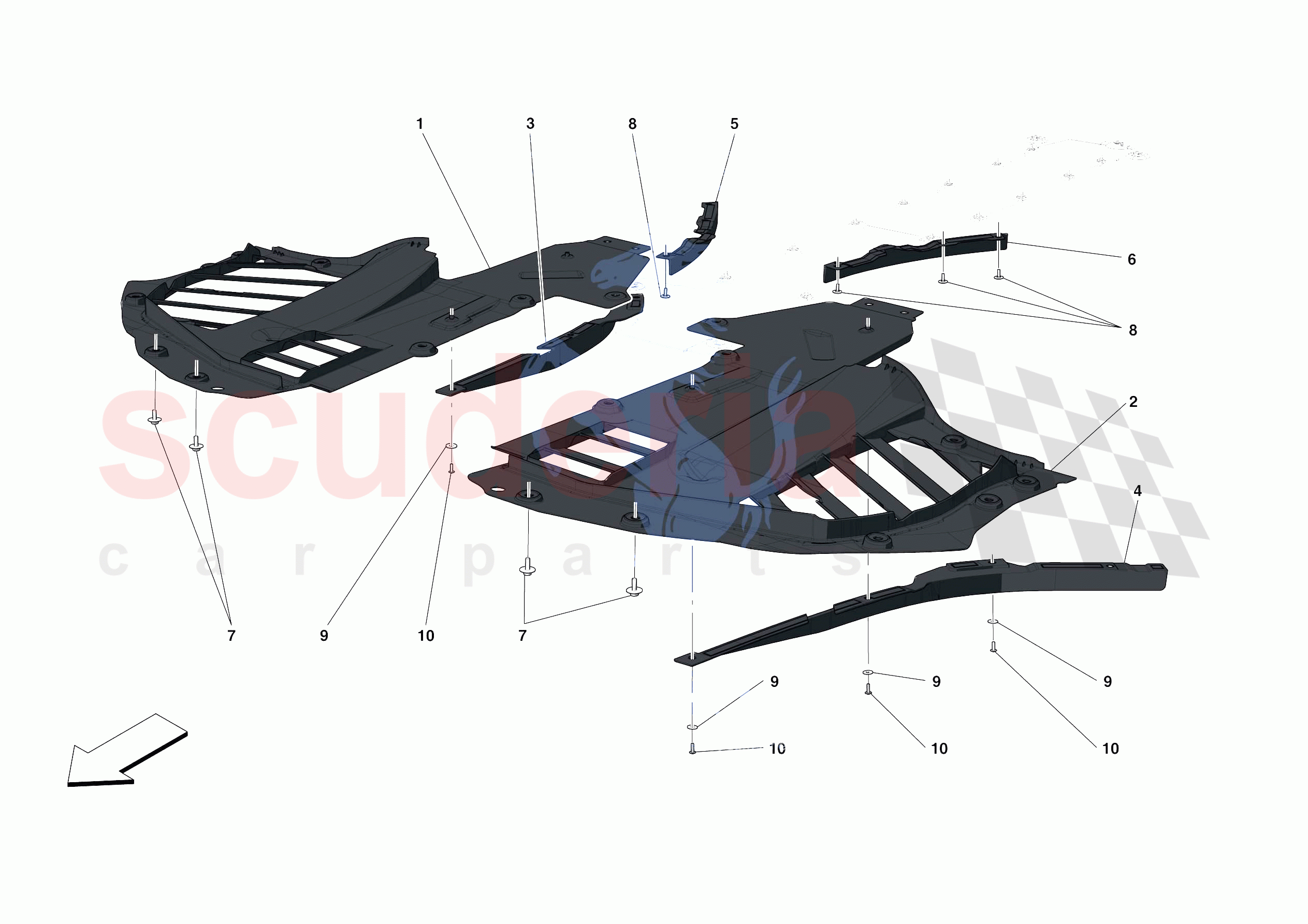 FRONT SHIELDS of Ferrari Ferrari 488 Pista Europe RH