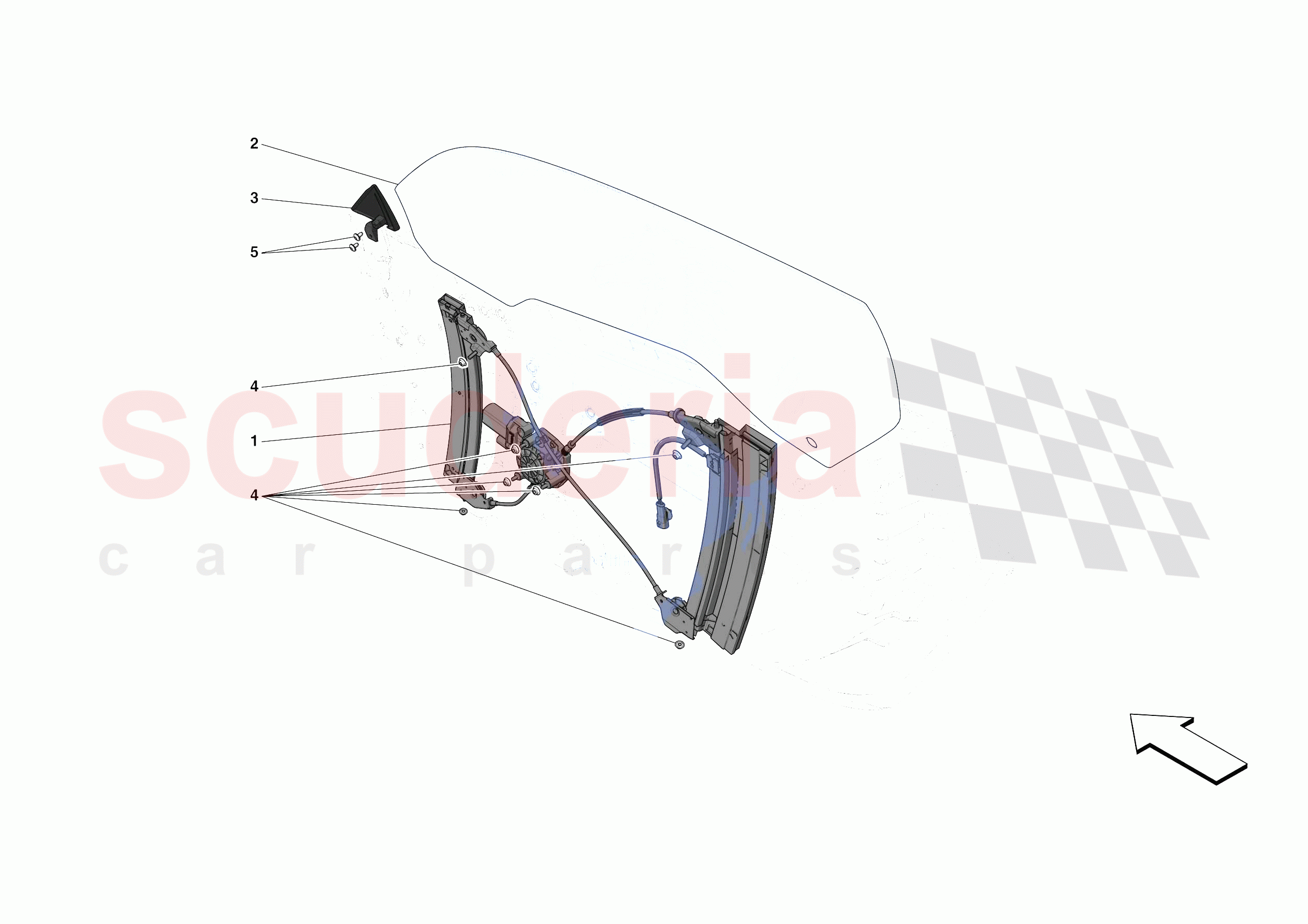 DOORS - WINDOW AND WINDOW LIFTER of Ferrari Ferrari 488 Pista Europe RH
