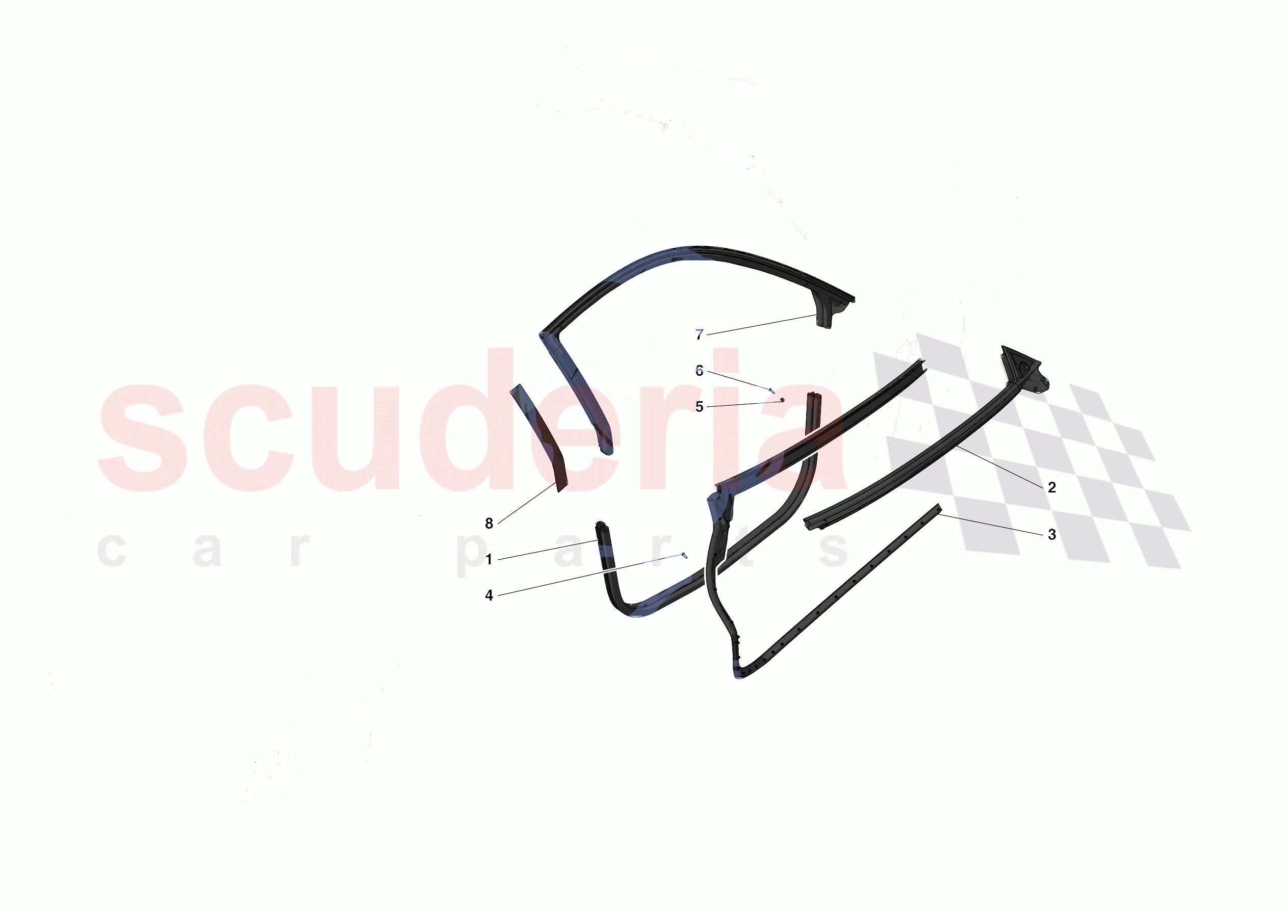 DOOR SEALS of Ferrari Ferrari 488 Pista Europe RH