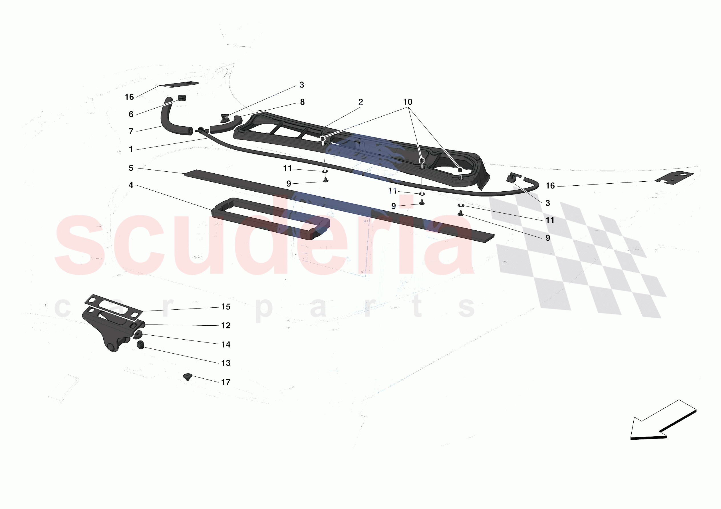 FRONT LID TRIM of Ferrari Ferrari 488 Pista Europe RH