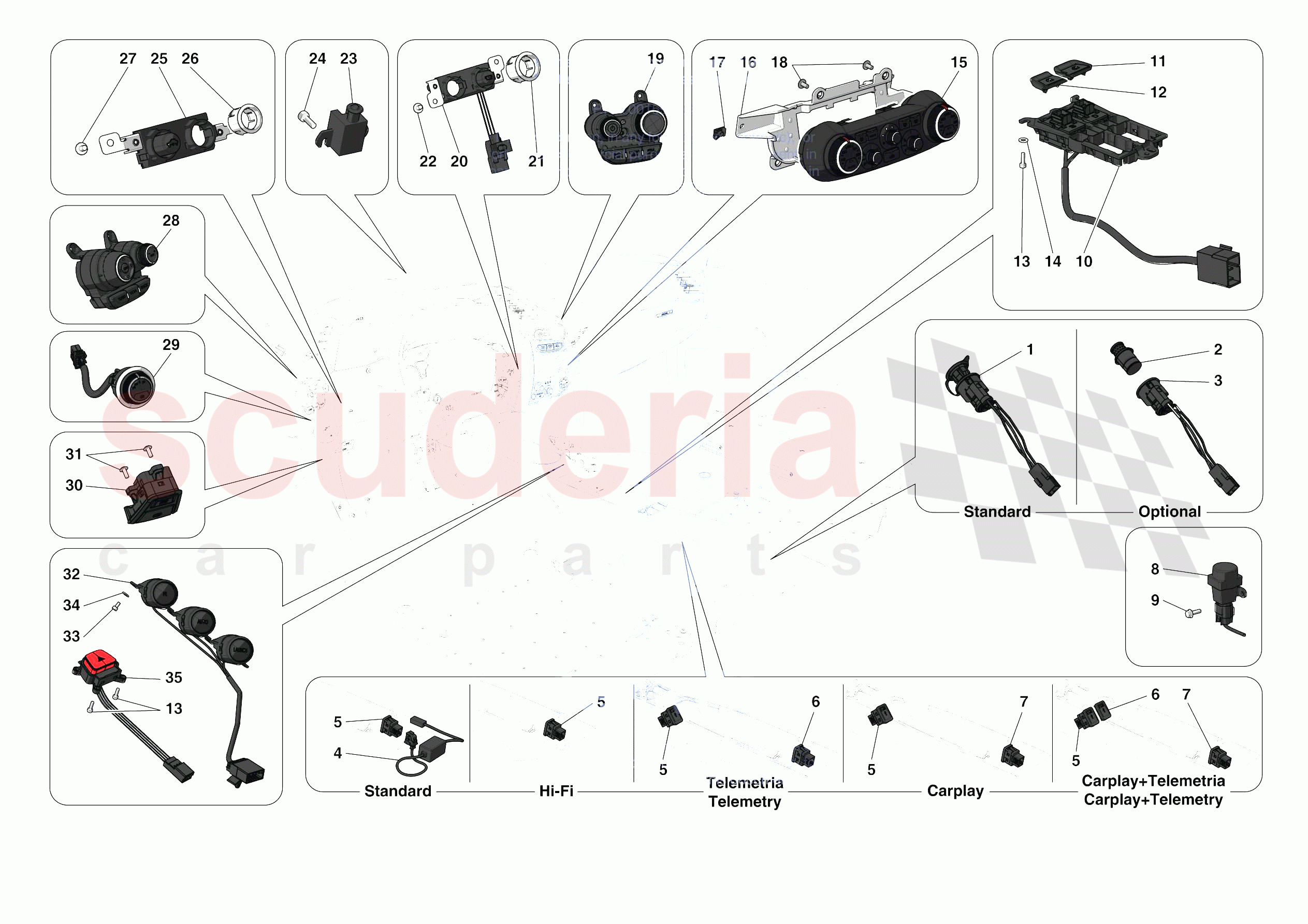 OTHER ELECTRICAL CONTROLS of Ferrari Ferrari 488 Pista Europe RH