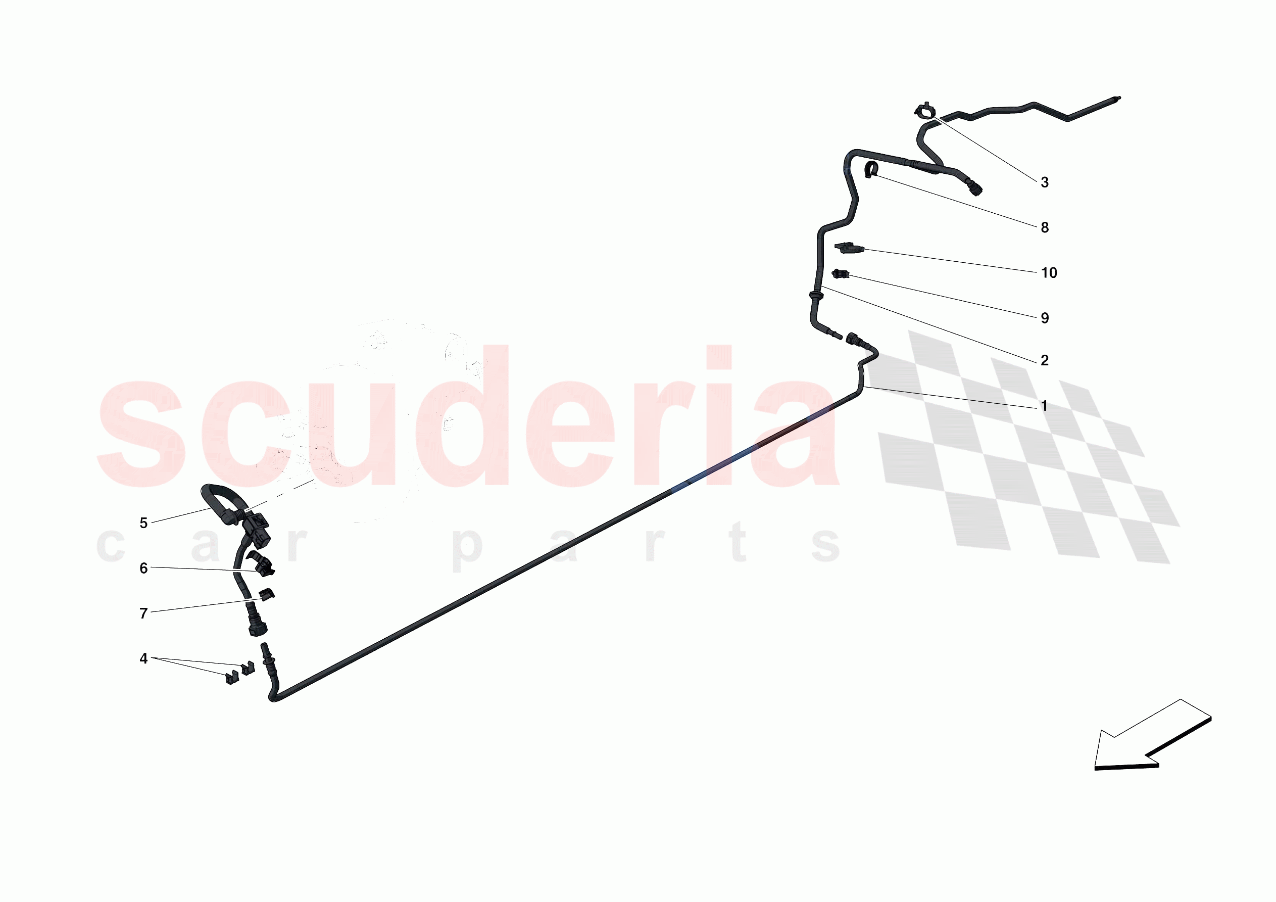 SERVO BRAKE PIPES of Ferrari Ferrari 488 Pista Spider Europe RH