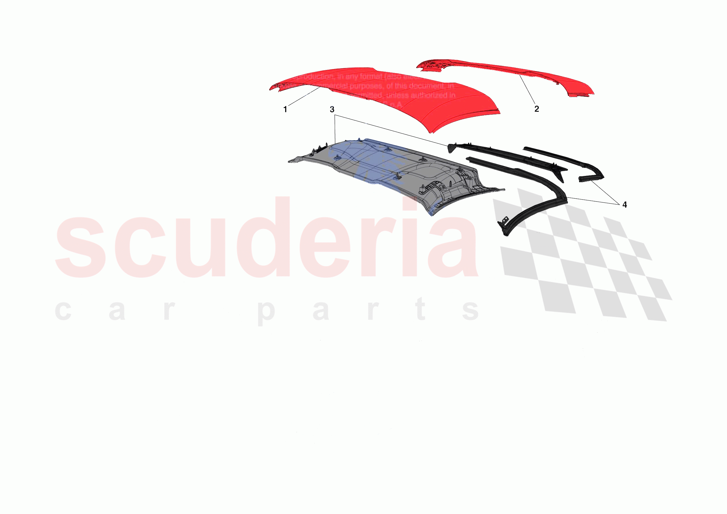 ROOF - TRIM of Ferrari Ferrari 488 Pista Spider Europe RH