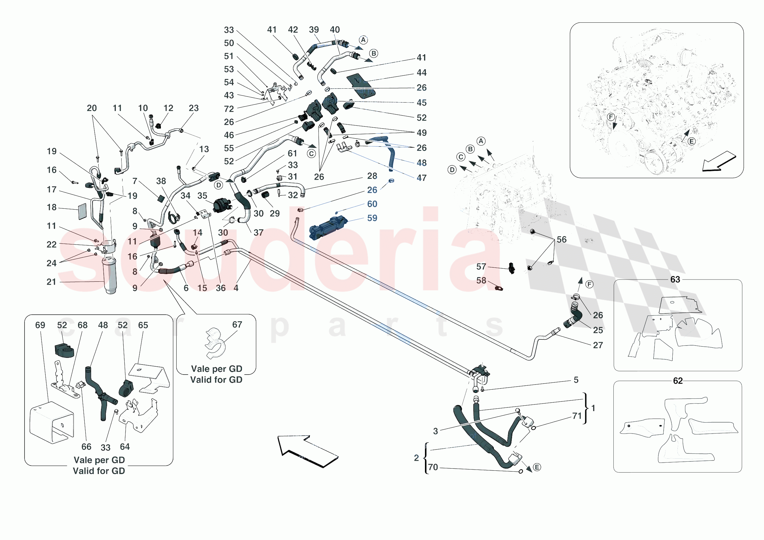 A/C SYSTEM - AIR CONDITIONER SYSTEM of Ferrari Ferrari 488 Pista Spider Europe RH