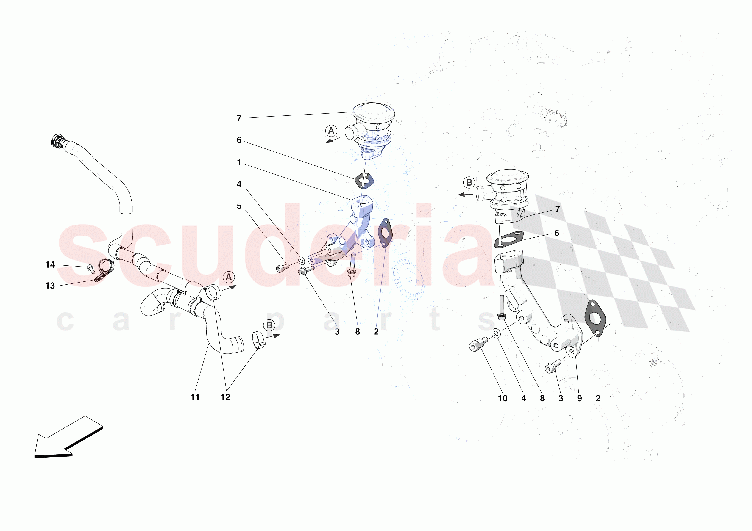 EMISSIONS CONTROL SYSTEM PIPES AND VALVES of Ferrari Ferrari 488 Pista Spider USA