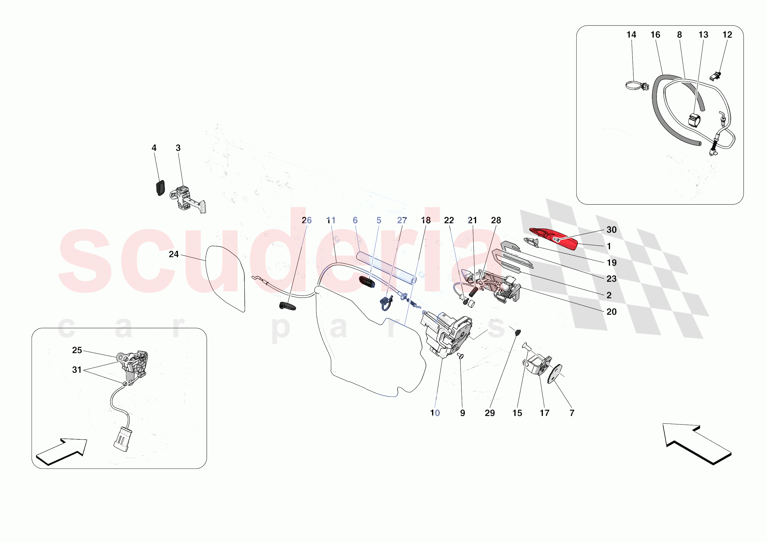 DOORS - OPENING MECHANISMS AND HINGES of Ferrari Ferrari 488 Pista Spider USA