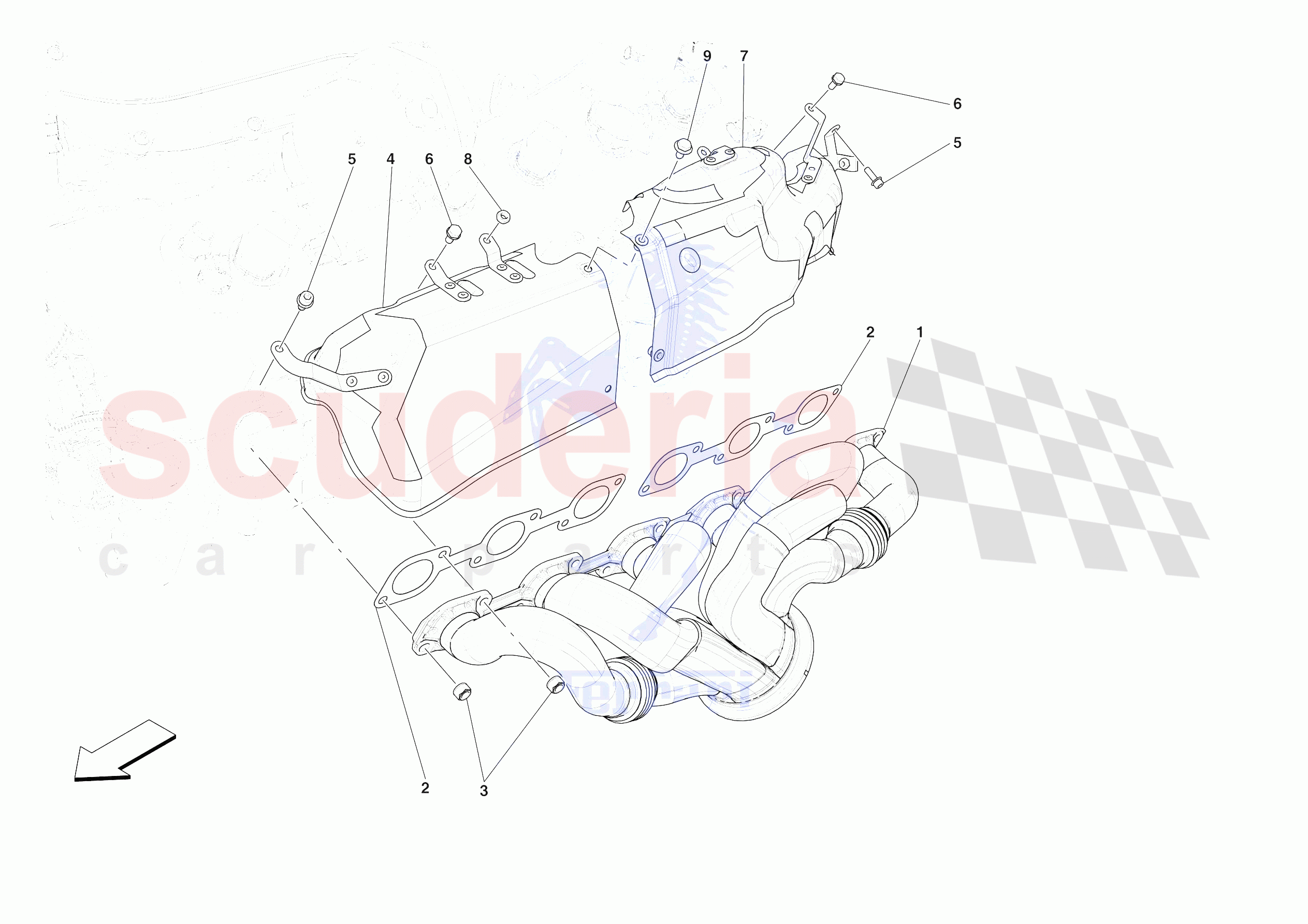 EXHAUST MANIFOLD of Ferrari Ferrari 812 Competizione A Europe