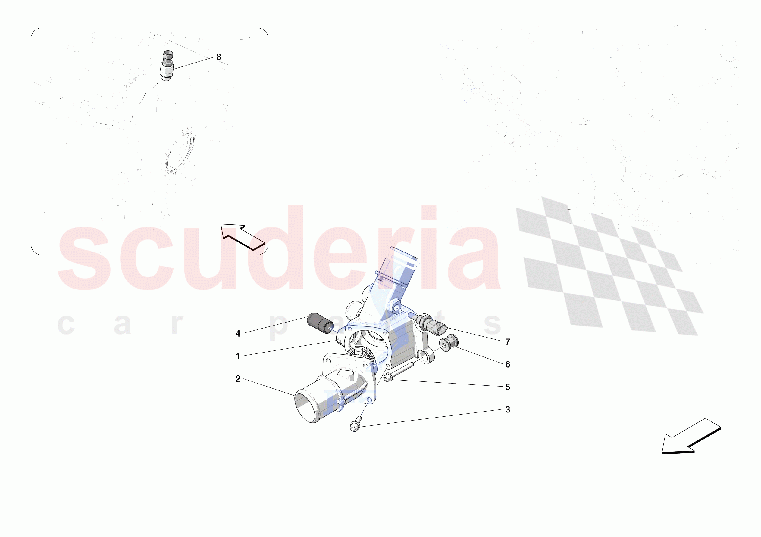 ENGINE TEMPERATURE AND PRESSURE REGULATORS of Ferrari Ferrari 812 Competizione A Europe RH