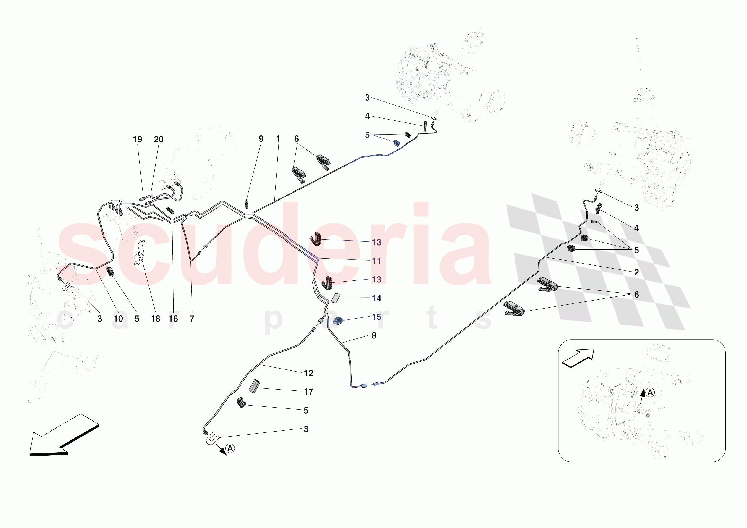HYDRAULIC BRAKE CONTROL PIPES -APPLICABLE FOR RHD- of Ferrari Ferrari 812 Competizione A USA
