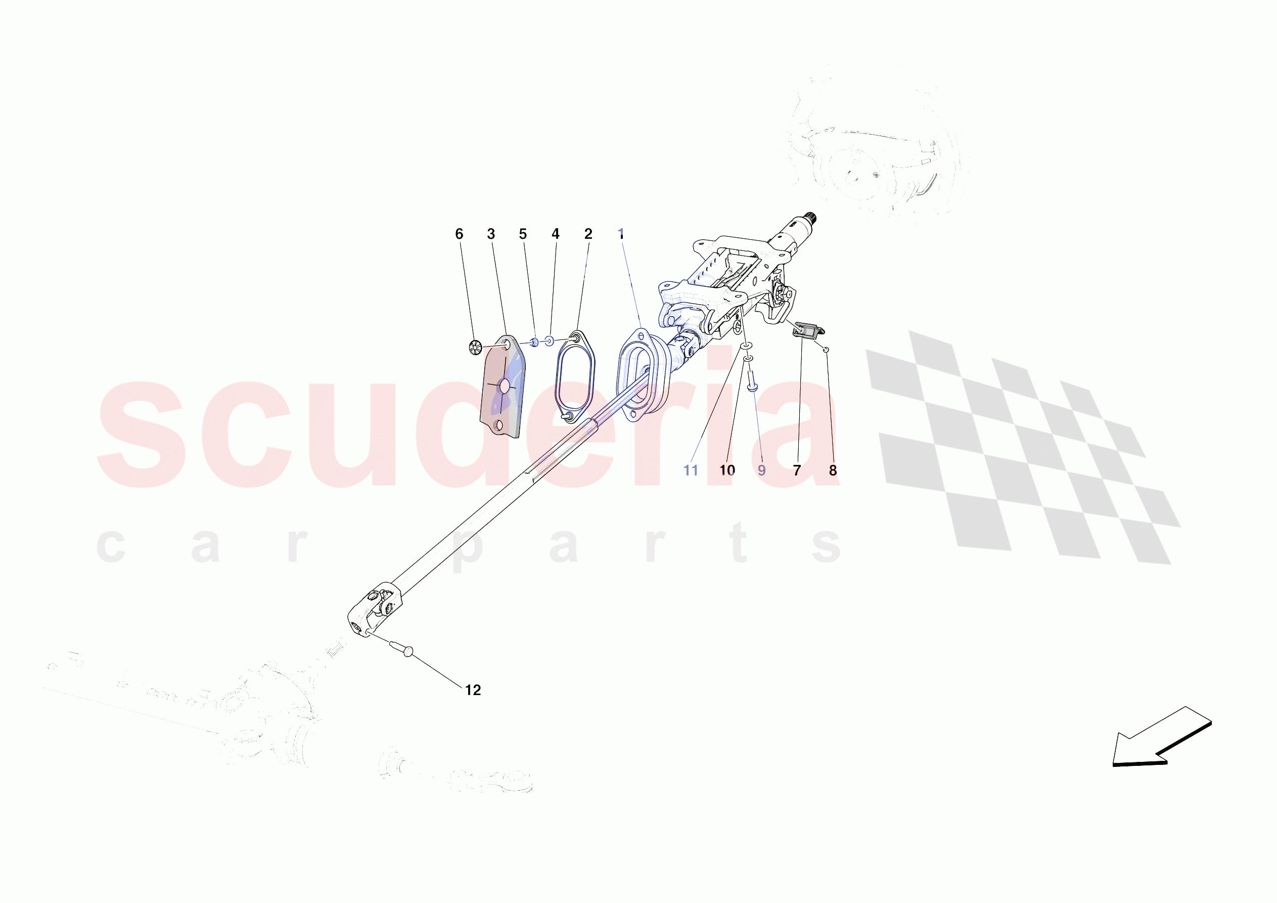 STEERING WHEEL AND STEERING SYSTEM - STEERING COLUMN of Ferrari Ferrari 812 Competizione A USA