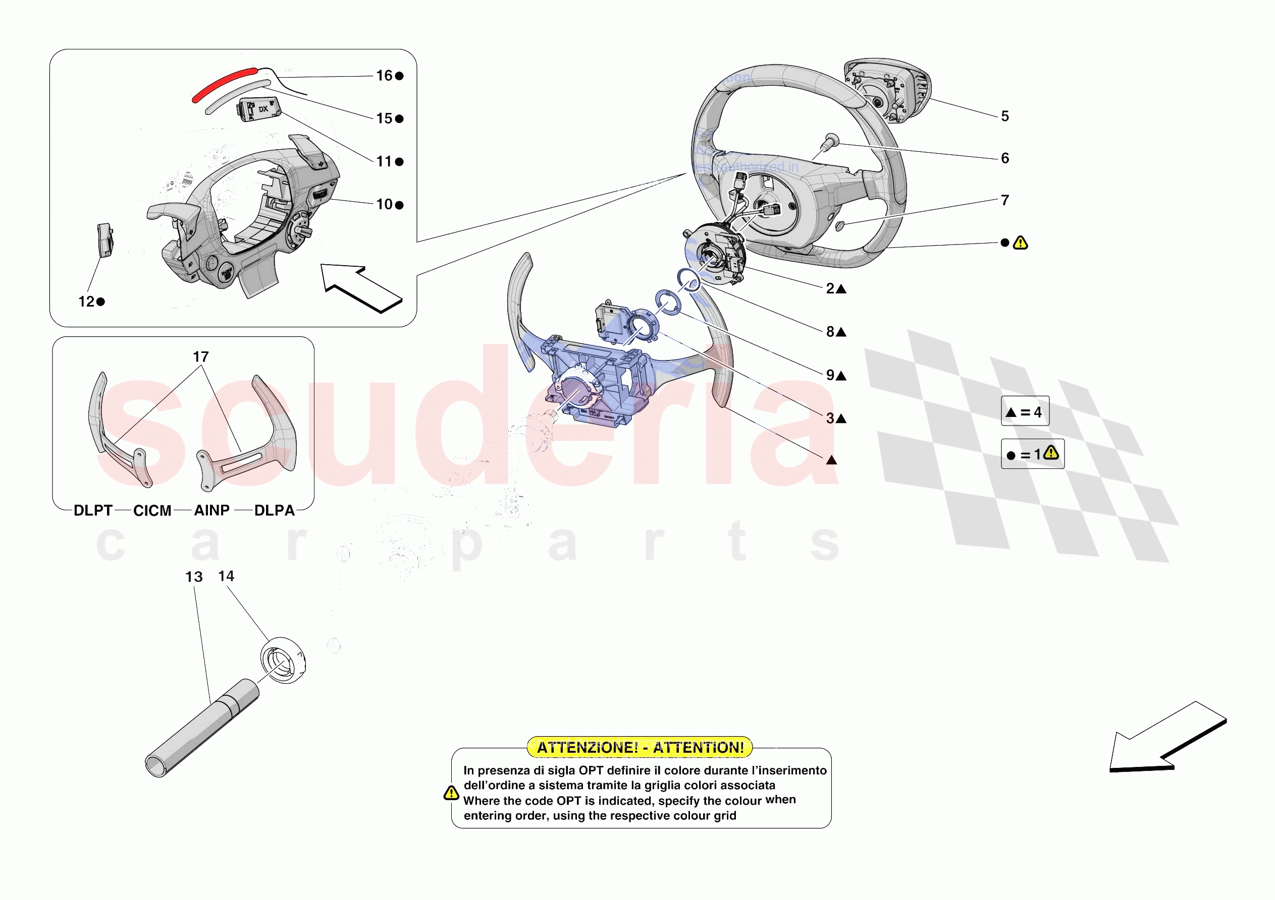 STEERING WHEEL AND STEERING SYSTEM - STEERING WHEEL AND AIRBAG of Ferrari Ferrari 812 Competizione A USA