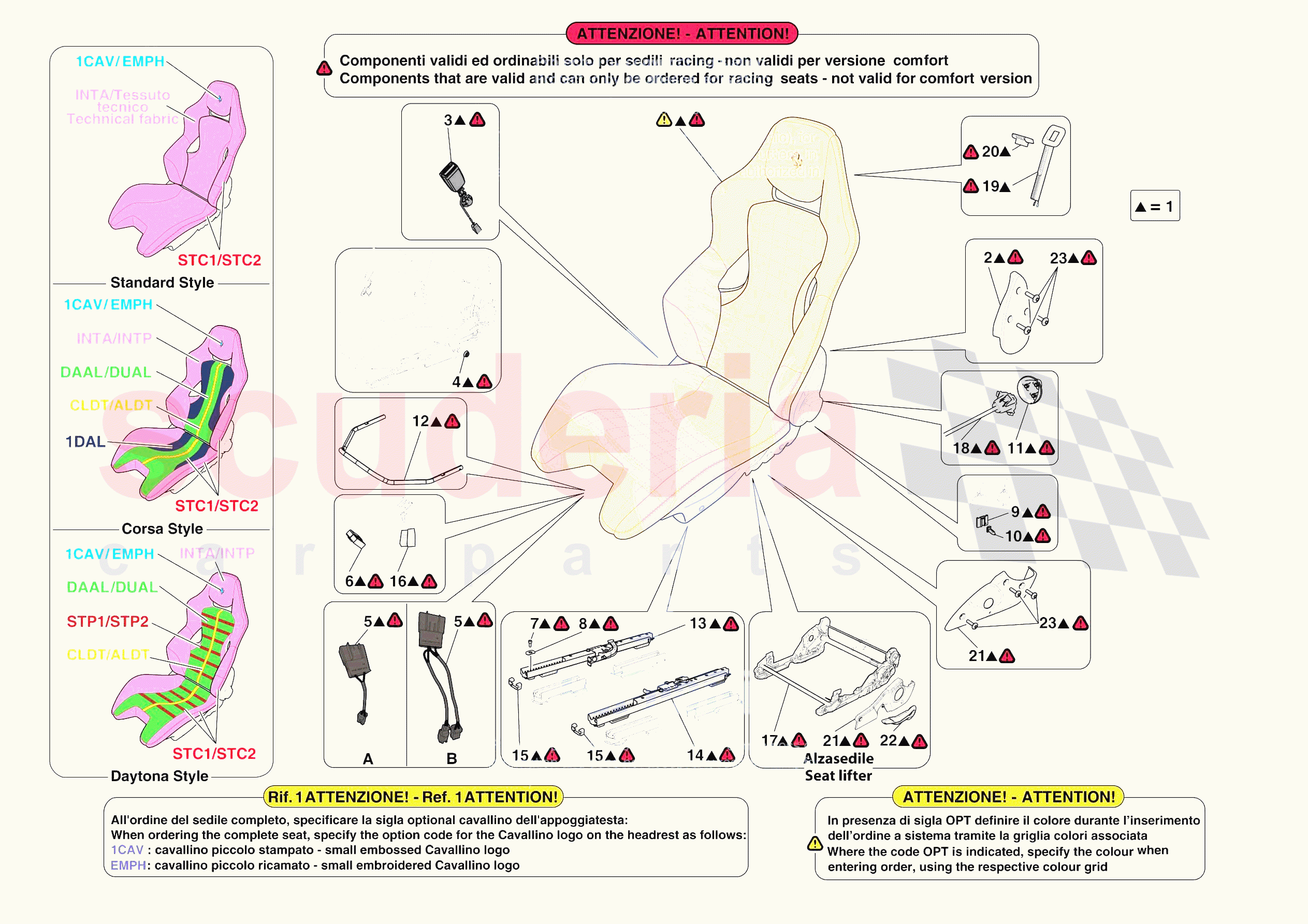 FRONT SEATS - RACING SEAT of Ferrari Ferrari 812 Competizione A USA