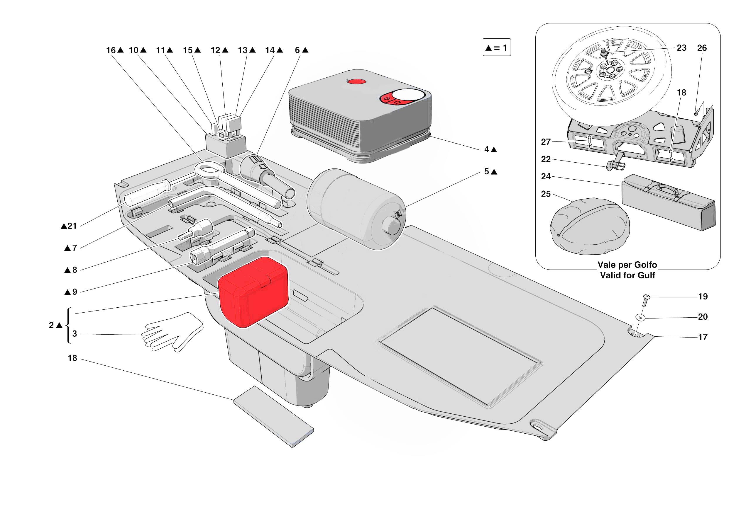 TOOLS PROVIDED WITH VEHICLE of Ferrari Ferrari 812 Competizione Europe RH