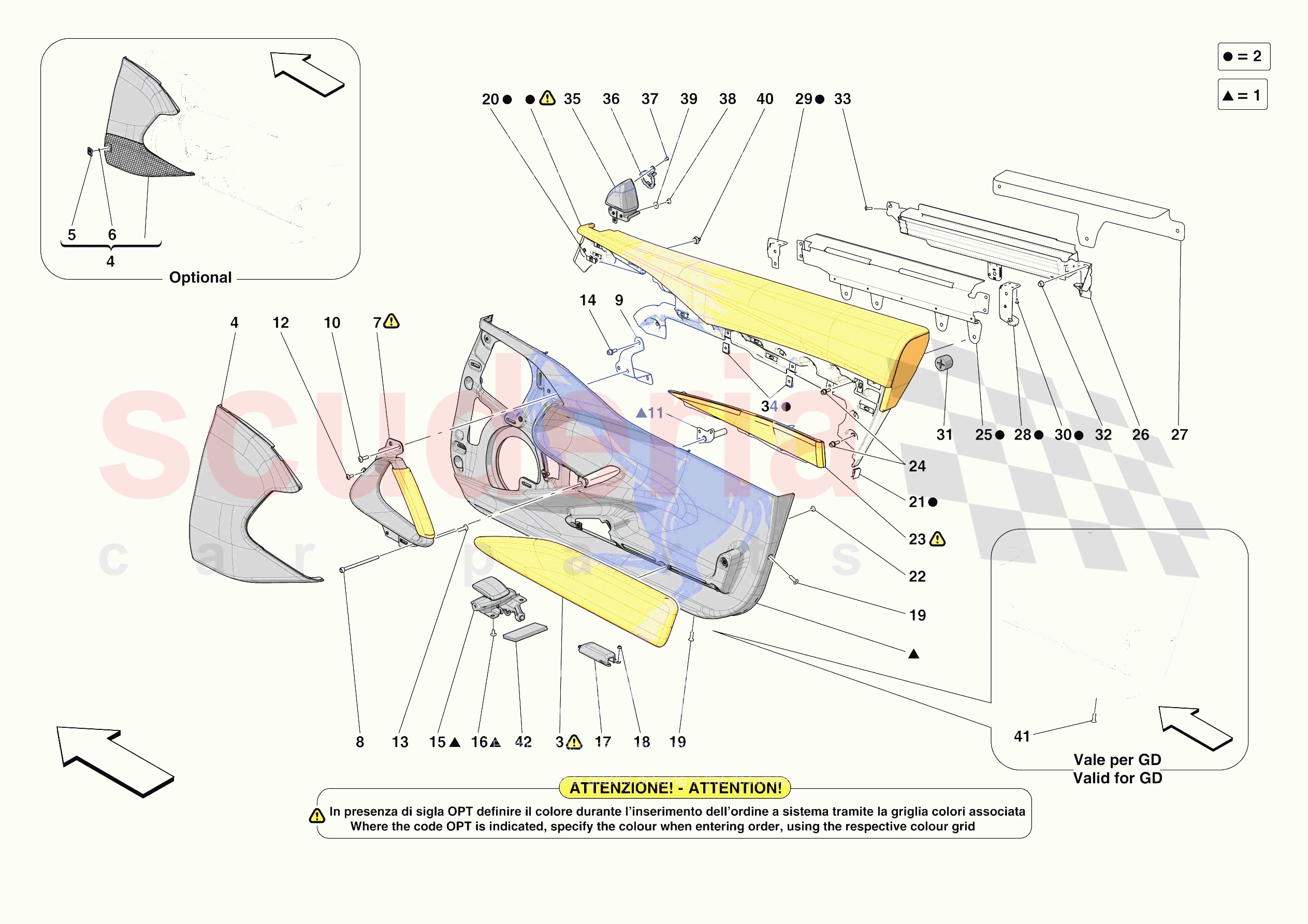 DOORS - TRIM of Ferrari Ferrari 812 Competizione Europe RH