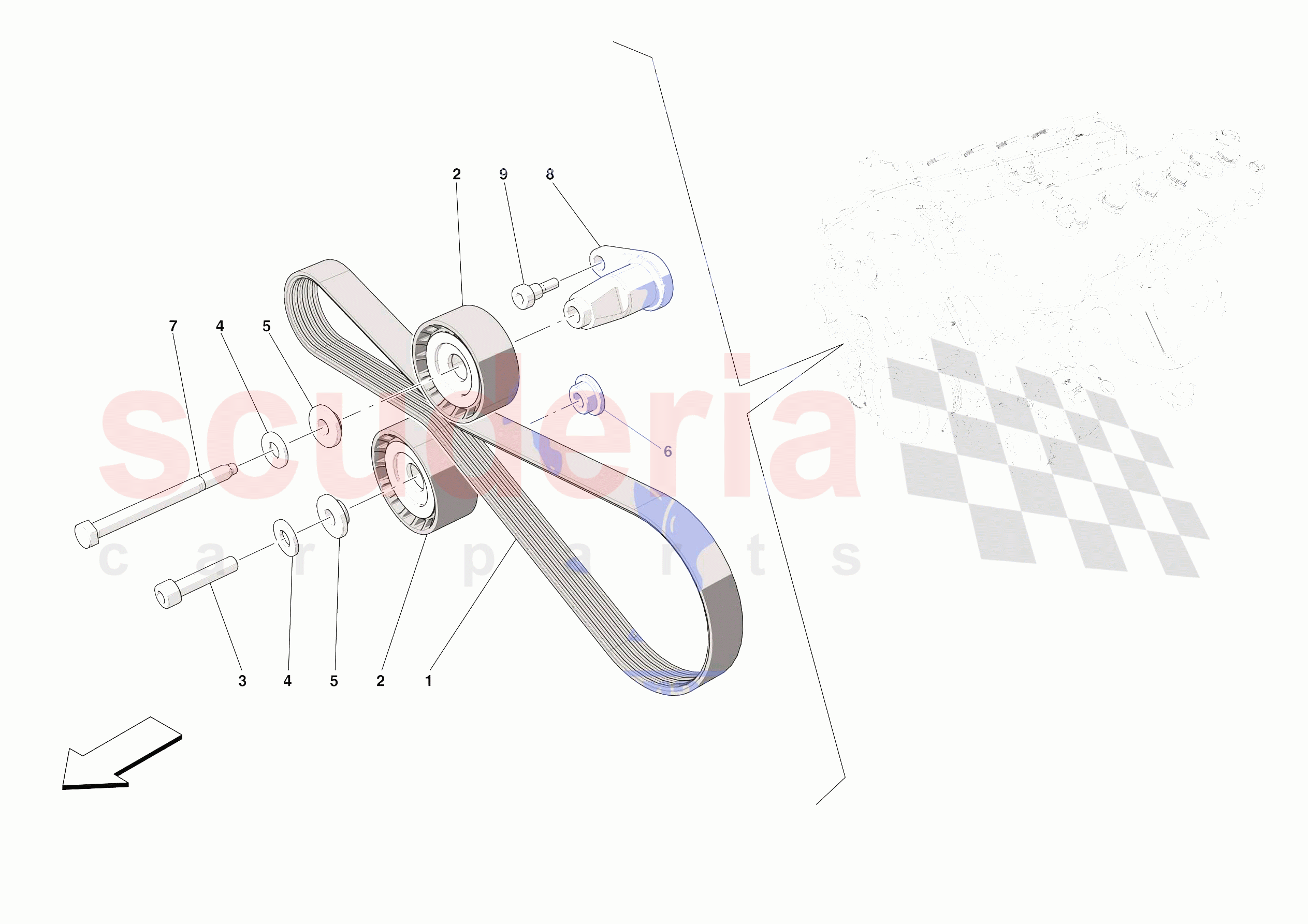 ALTERNATOR DRIVE of Ferrari Ferrari Daytona SP3 USA
