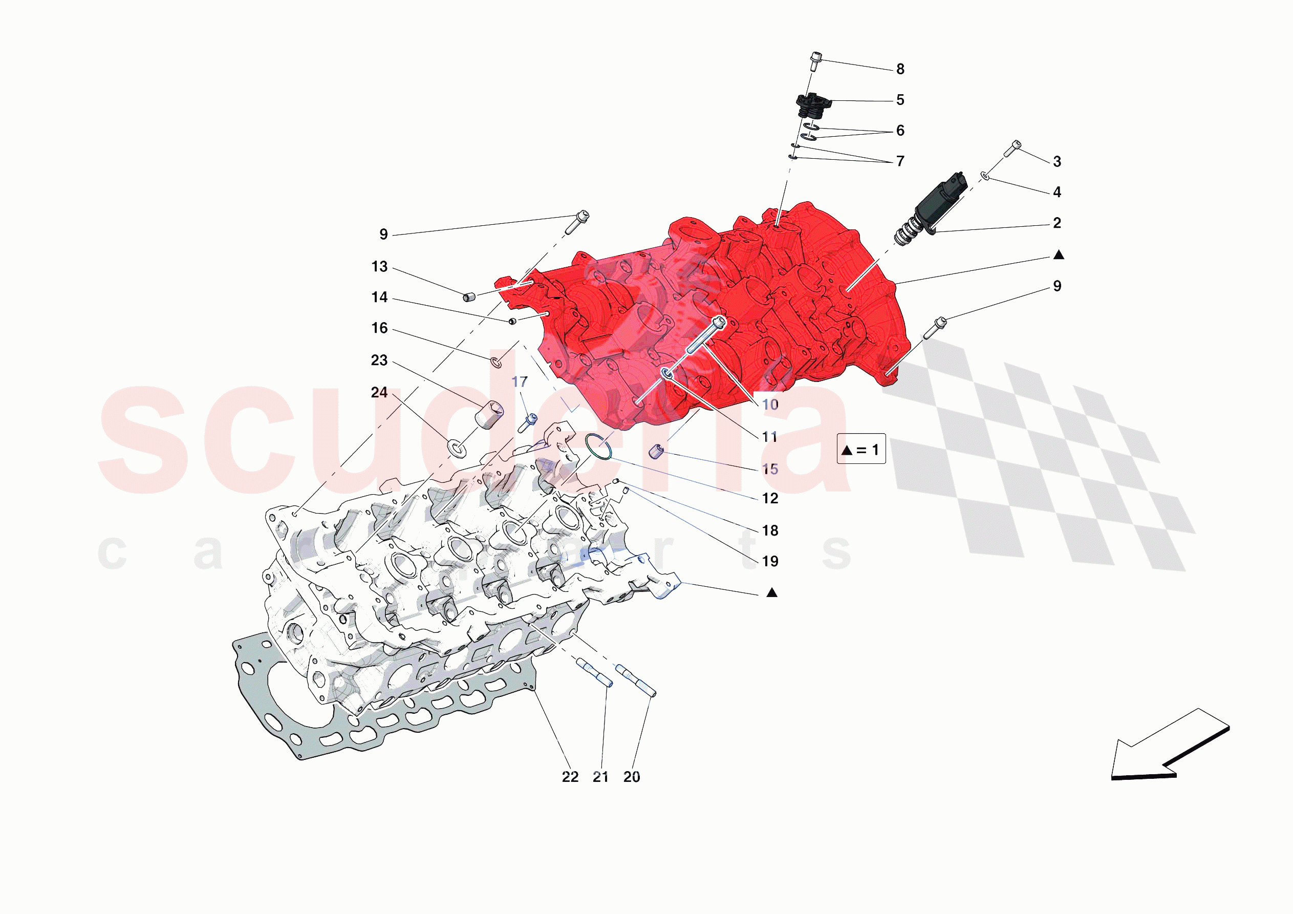CYLINDER HEADS - LH HEAD of Ferrari Ferrari F8 Spider Europe