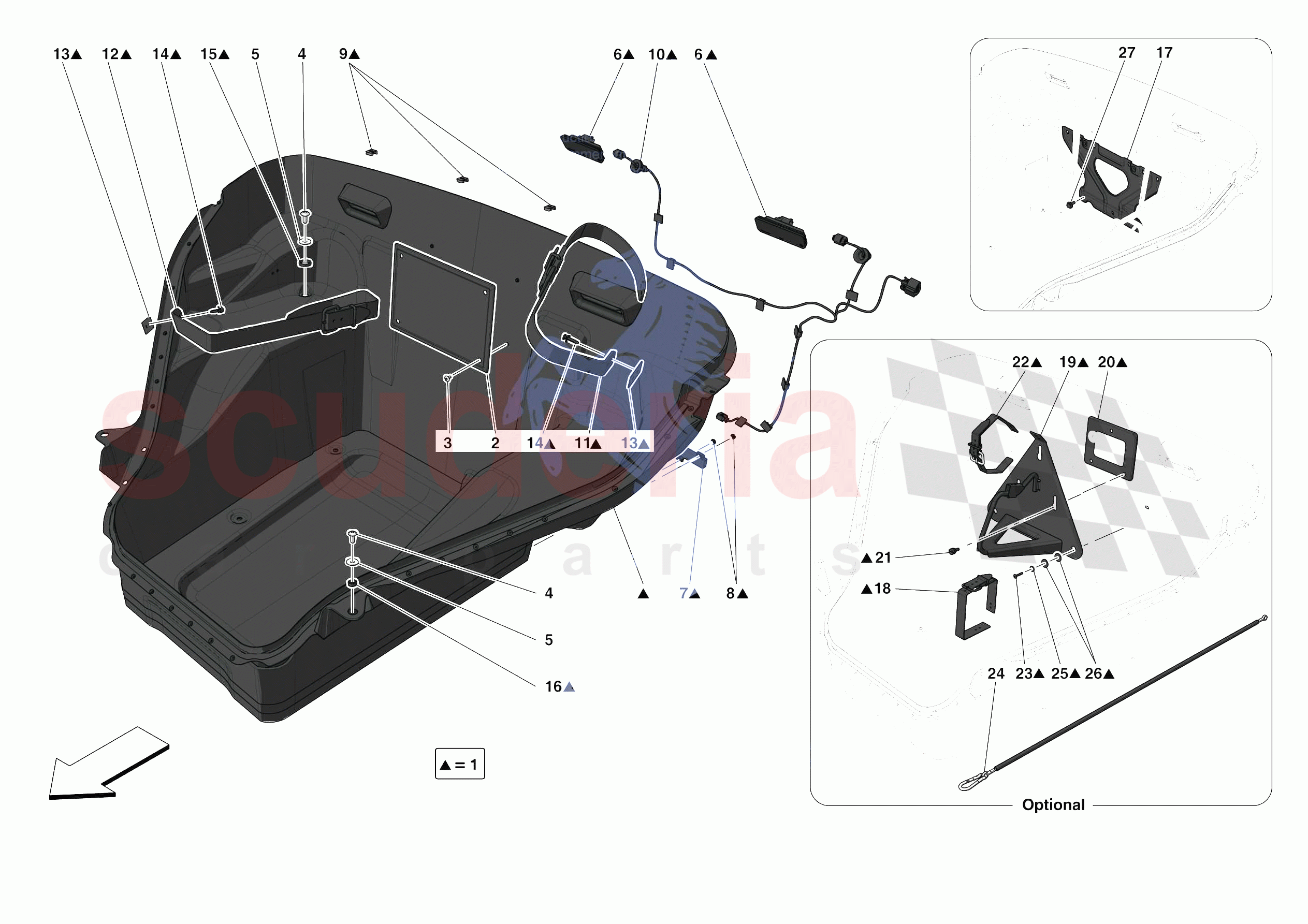 LUGGAGE COMPARTMENT MATS of Ferrari Ferrari F8 Spider Europe