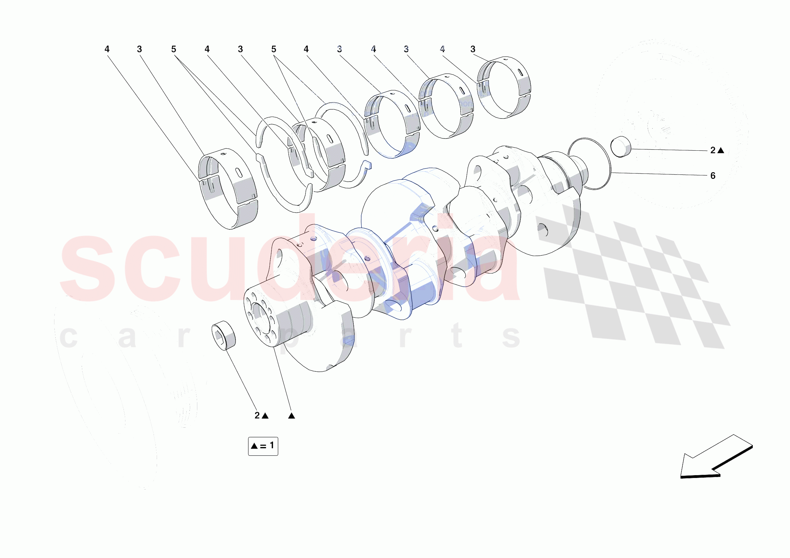 CRANKSHAFT of Ferrari Ferrari F8 Spider Europe RH