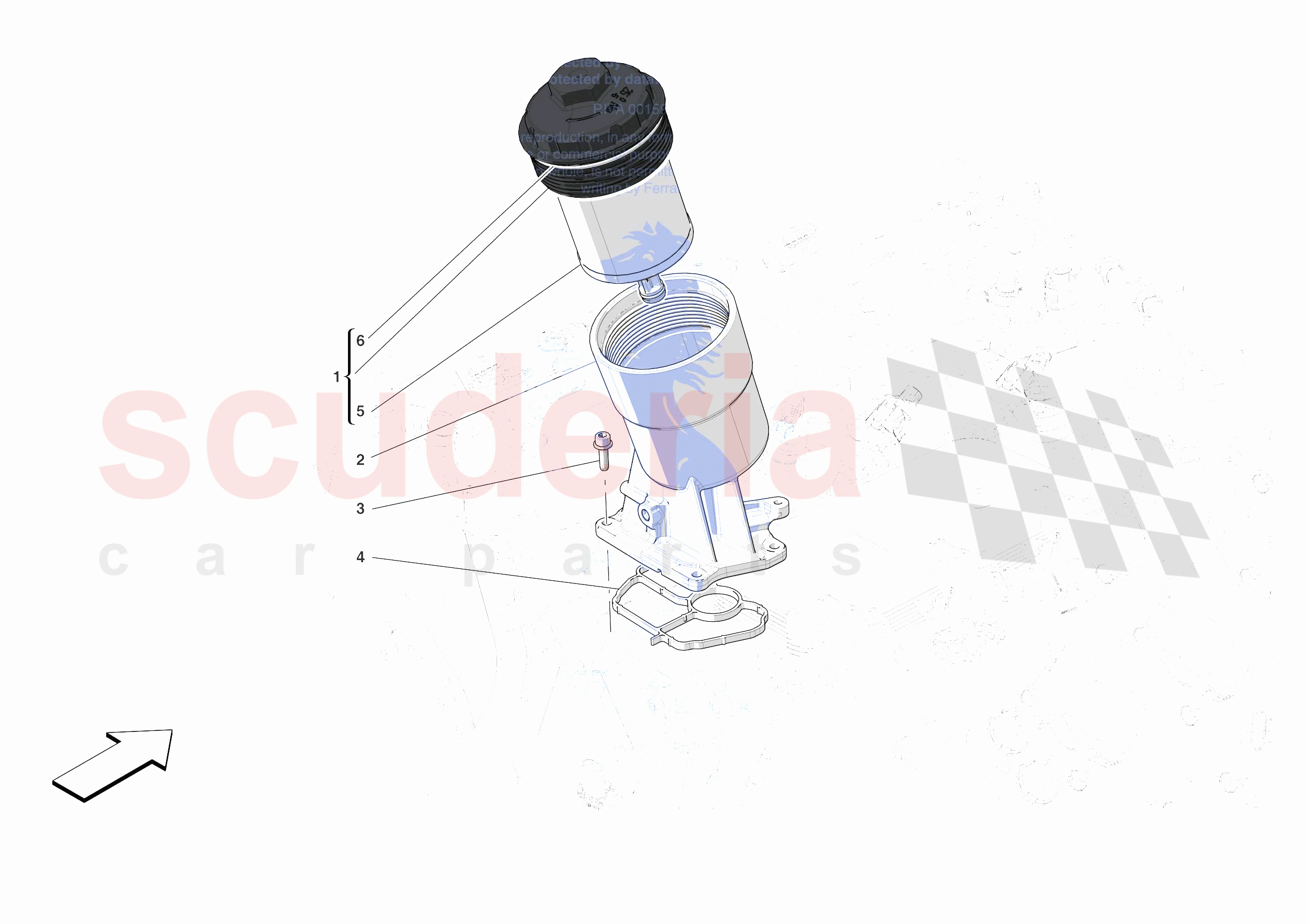 LUBRICATION FILTERS of Ferrari Ferrari F8 Spider Europe RH