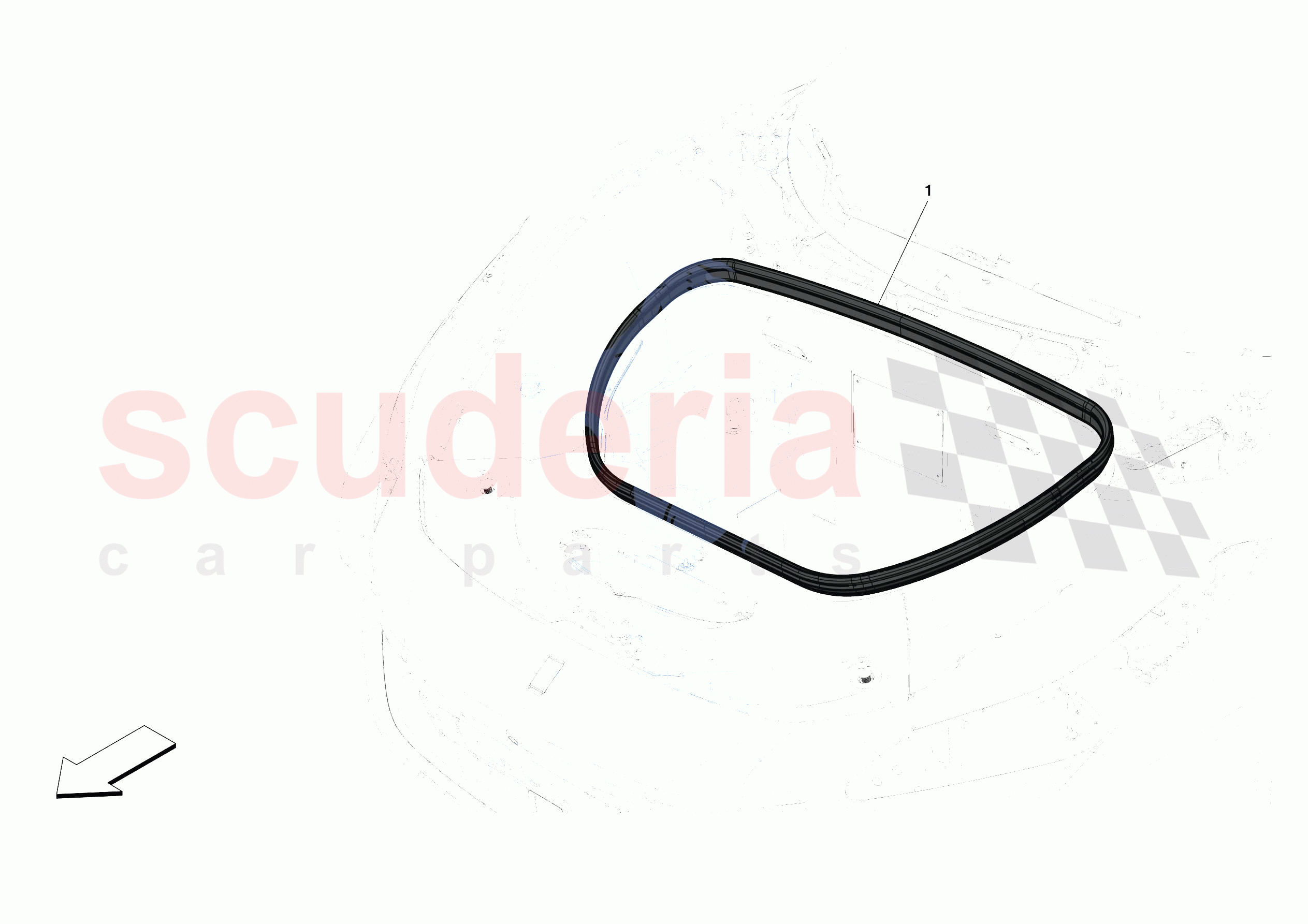 FRONT LID SEALS of Ferrari Ferrari F8 Spider Europe RH