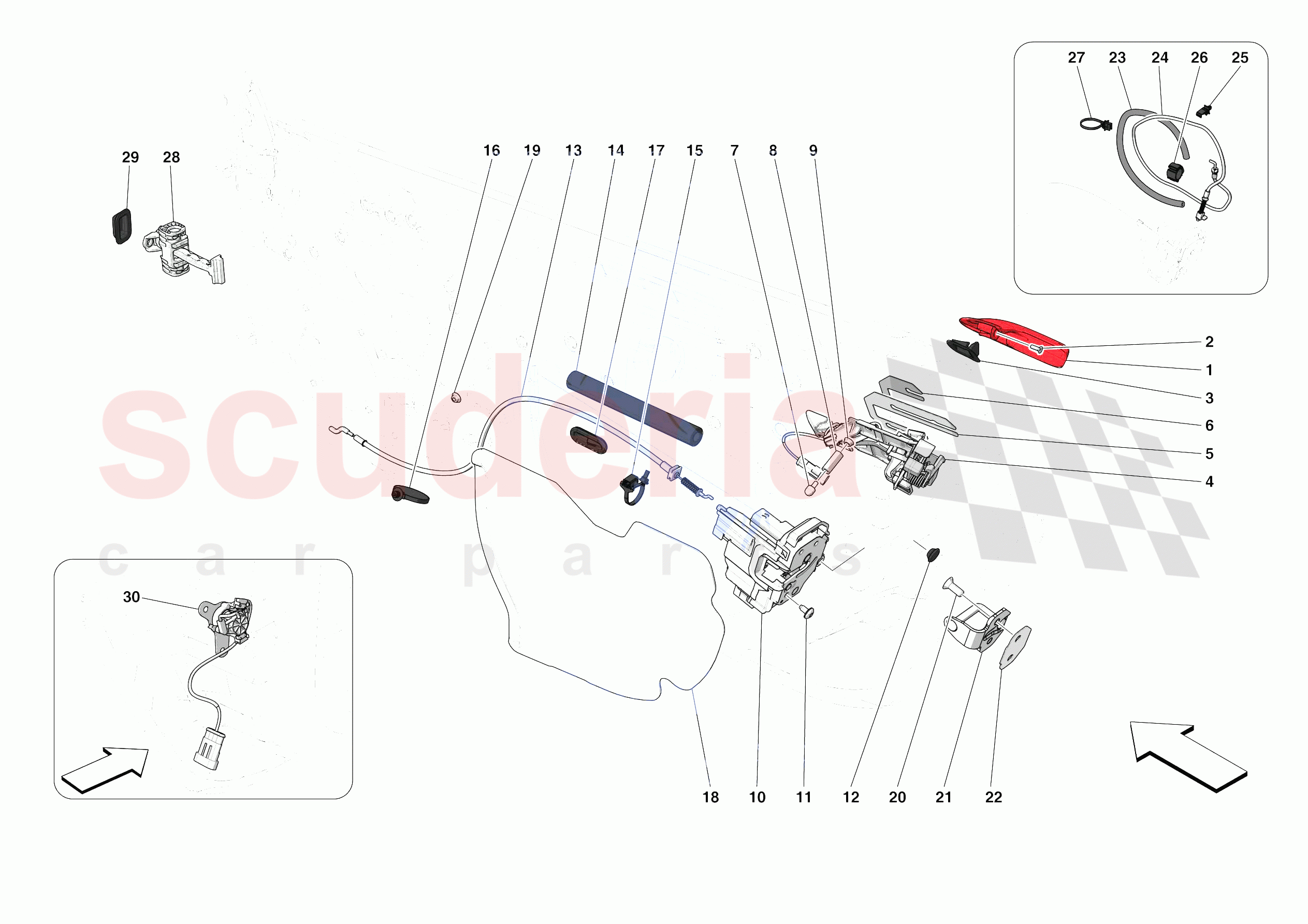 DOORS - OPENING MECHANISMS AND HINGES of Ferrari Ferrari F8 Spider USA