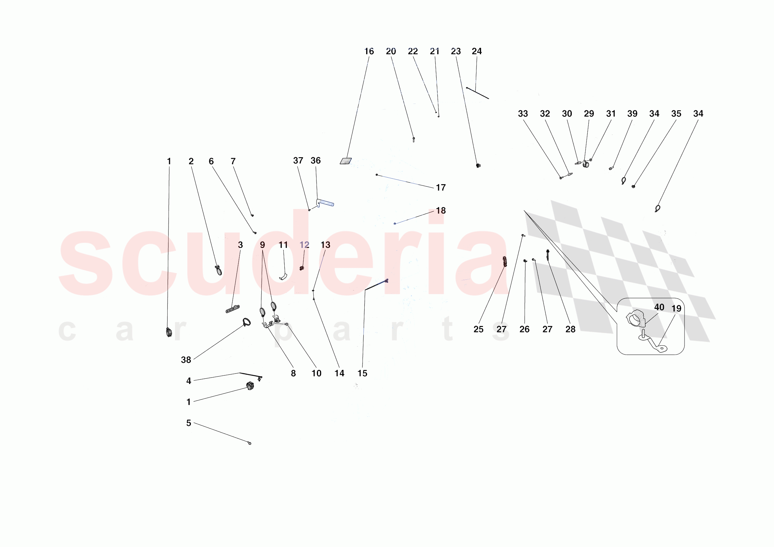 VARIOUS FASTENINGS FOR THE ELECTRICAL SYSTEM of Ferrari Ferrari F8 Spider USA