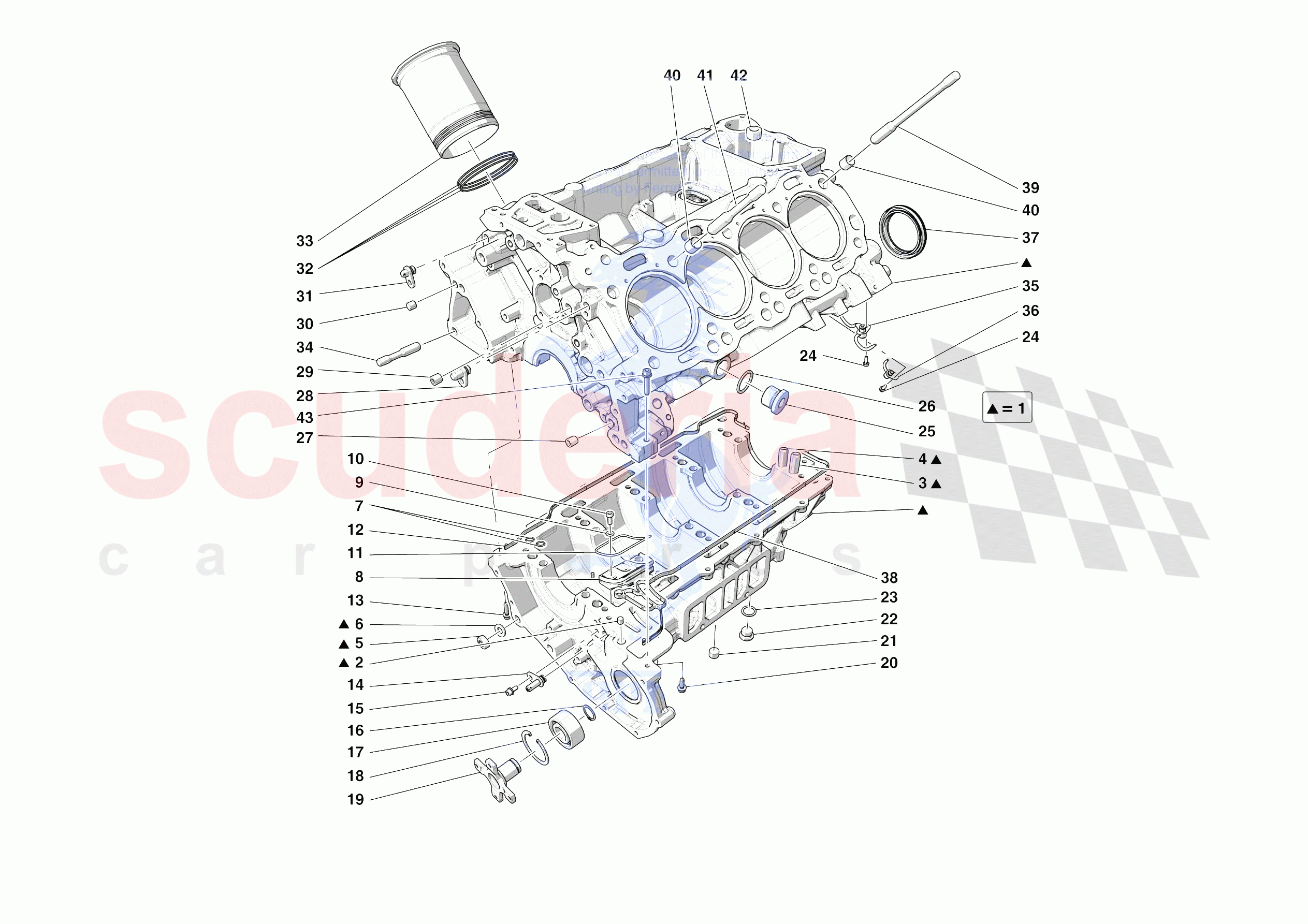 CRANKCASE of Ferrari Ferrari F8 Tributo Europe