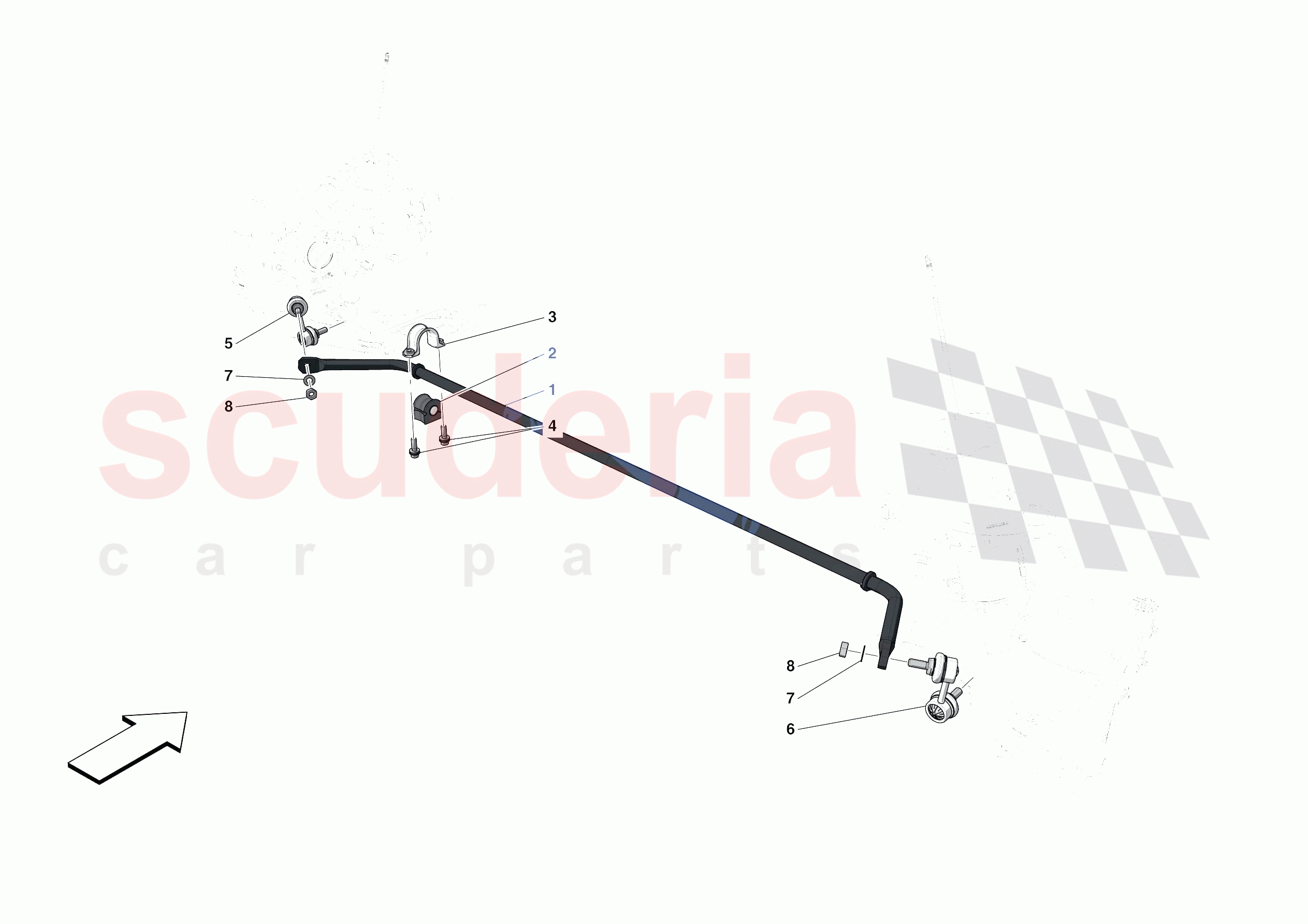 FRONT TORSION BAR of Ferrari Ferrari F8 Tributo Europe
