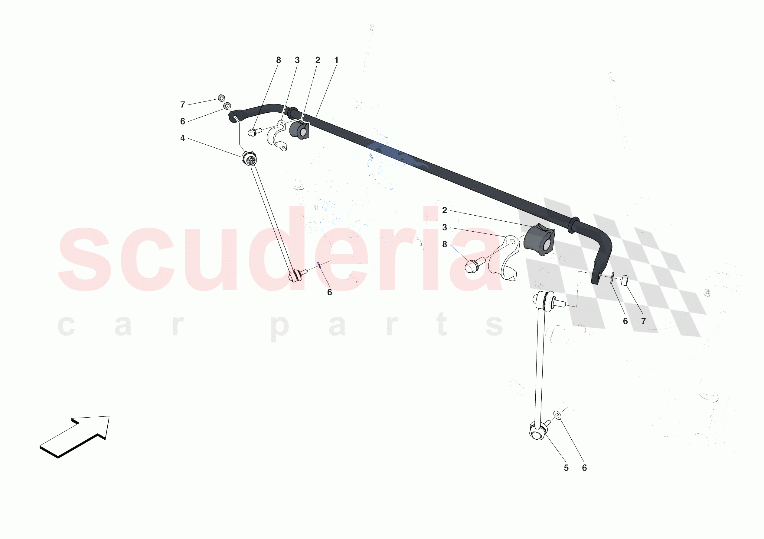 REAR TORSION BAR of Ferrari Ferrari F8 Tributo Europe