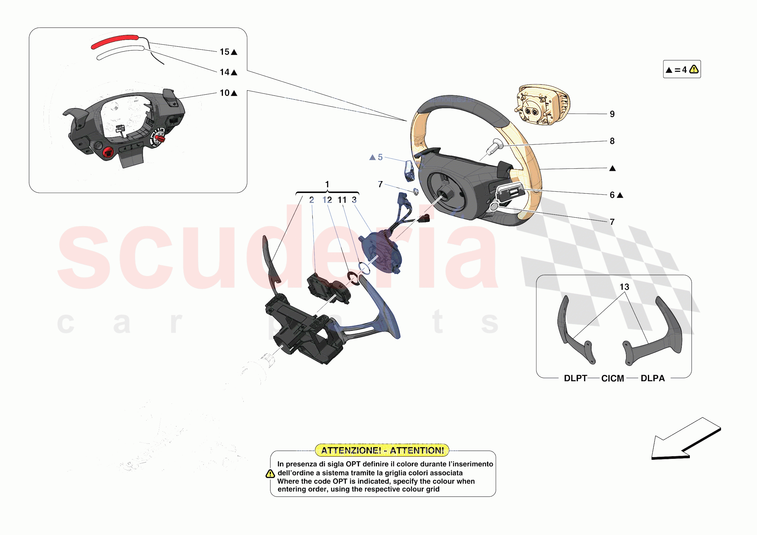 STEERING WHEEL AND STEERING SYSTEM - STEERING WHEEL AND AIRBAG of Ferrari Ferrari F8 Tributo Europe