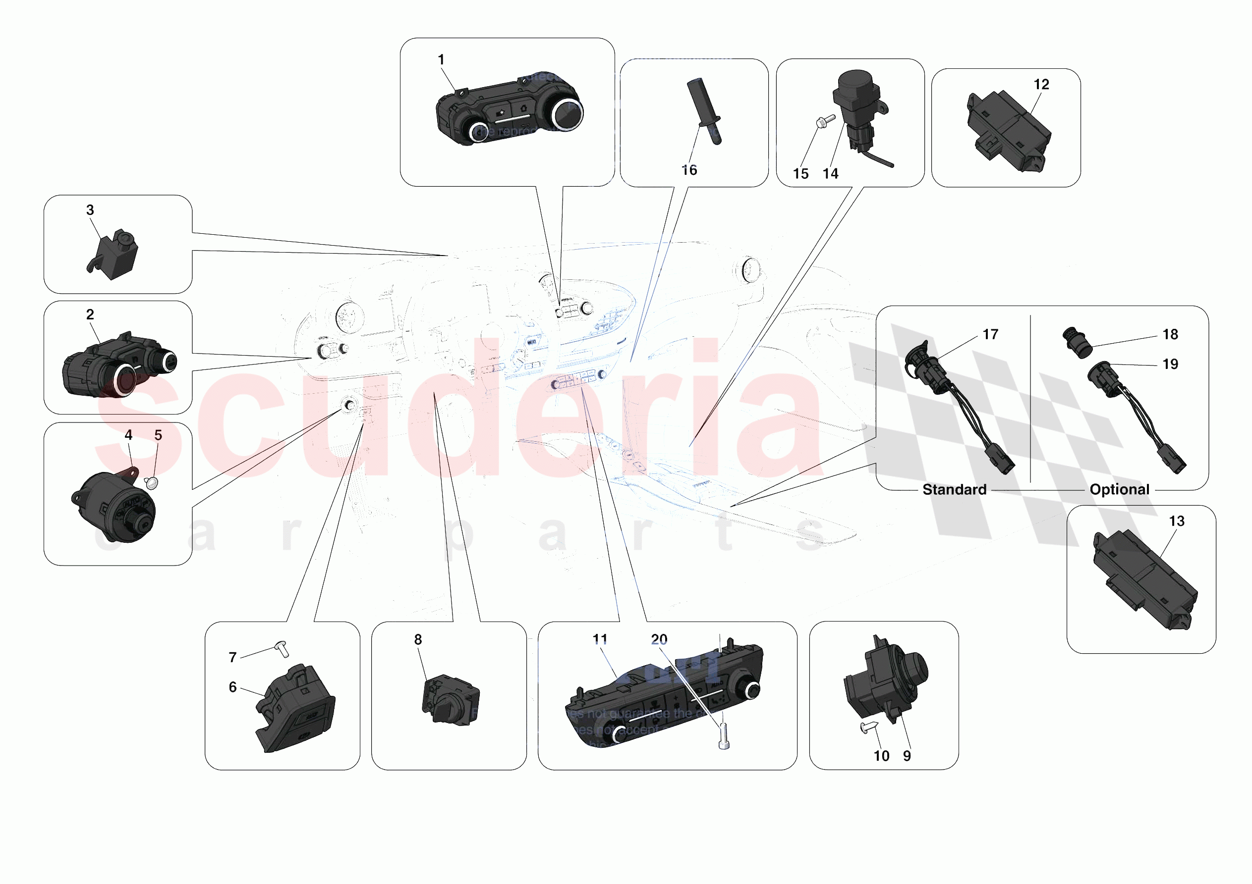 OTHER ELECTRICAL CONTROLS of Ferrari Ferrari F8 Tributo Europe RH