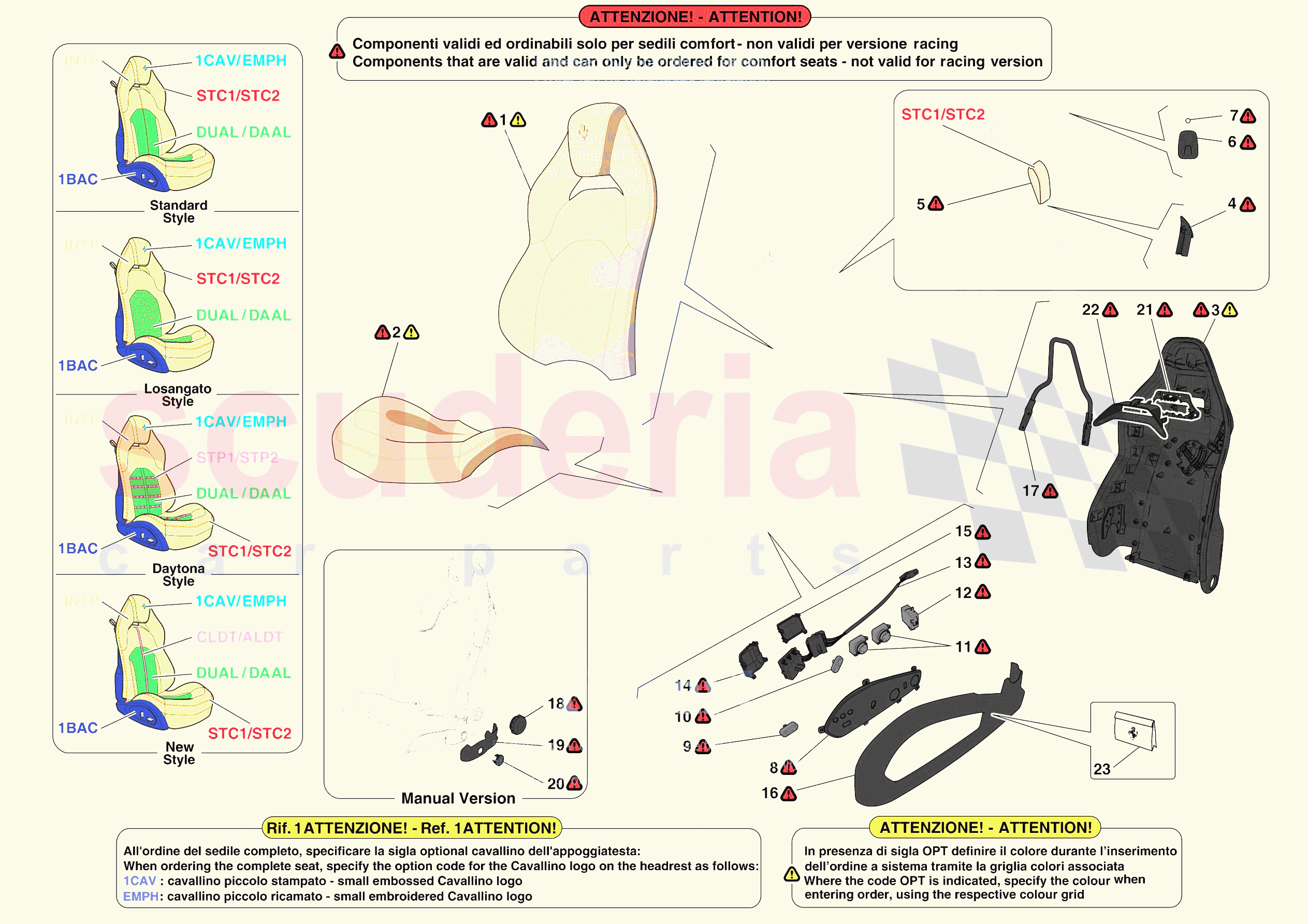 FRONT SEATS - SEAT TRIM of Ferrari Ferrari F8 Tributo USA
