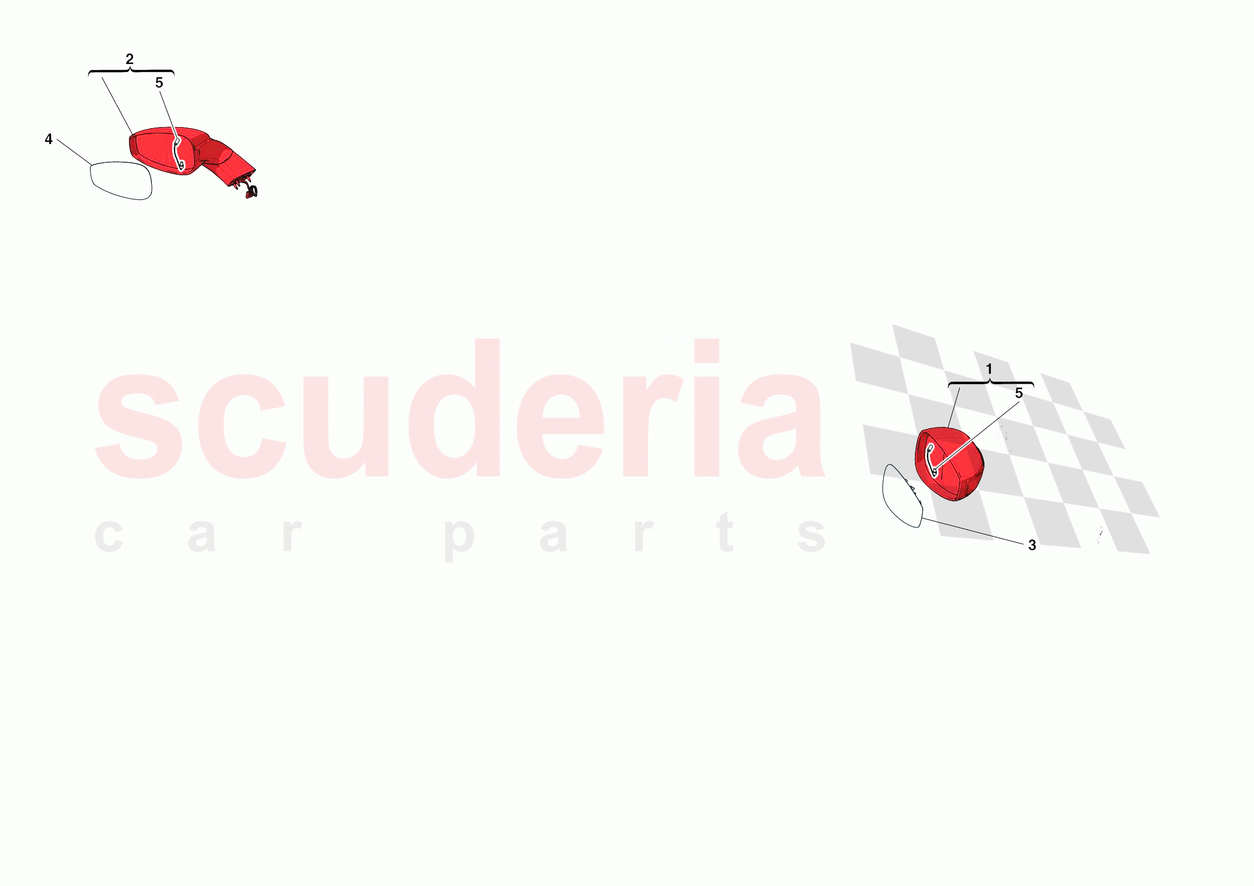 EXTERNAL REAR VIEW MIRRORS of Ferrari Ferrari F8 Tributo USA